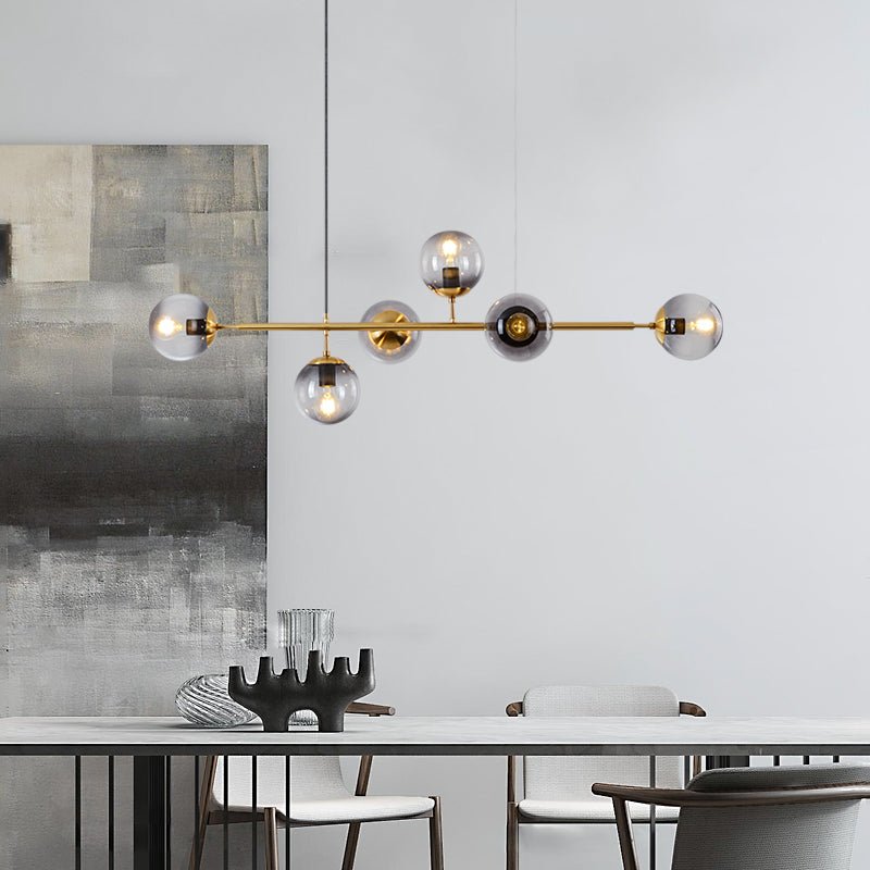 Yorvin Pendant Lamp Orb Brass Glass for Living Room-Neutral Decor