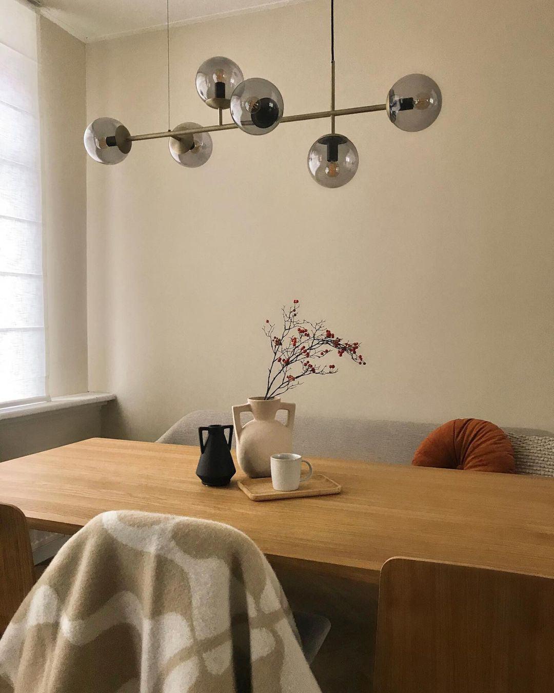 Yorvin Pendant Lamp Orb Brass Glass for Living Room-Neutral Decor