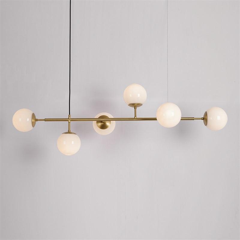 Yorvin Pendant Lamp Orb Brass Glass for Living Room-Neutral Decor