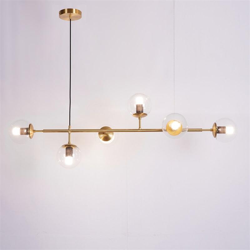Yorvin Pendant Lamp Orb Brass Glass for Living Room-Neutral Decor