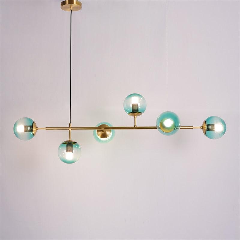 Yorvin Pendant Lamp Orb Brass Glass for Living Room-Neutral Decor