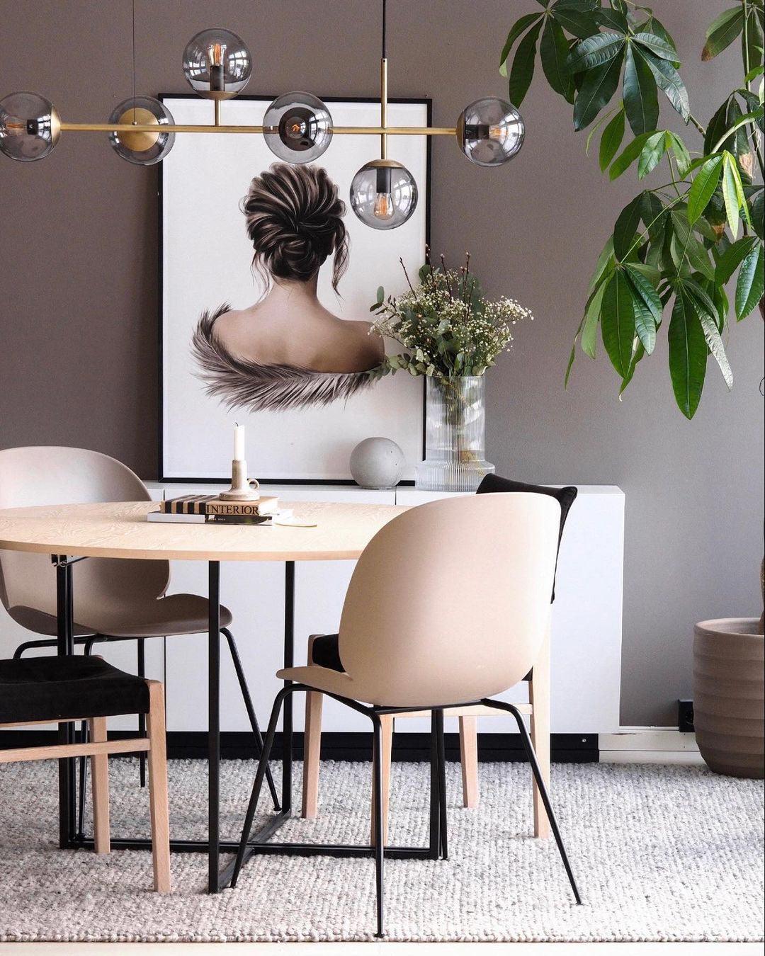 Yorvin Pendant Lamp Orb Brass Glass for Living Room-Neutral Decor