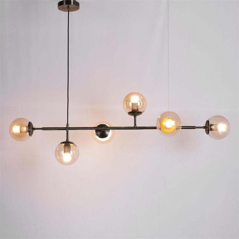 Yorvin Pendant Lamp Orb Brass Glass for Living Room-Neutral Decor