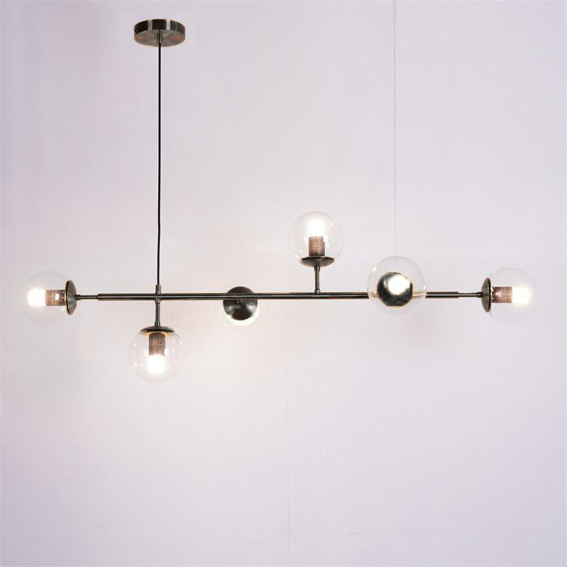 Yorvin Pendant Lamp Orb Brass Glass for Living Room-Neutral Decor