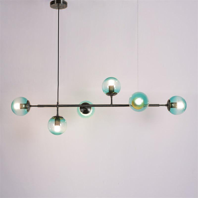Yorvin Pendant Lamp Orb Brass Glass for Living Room-Neutral Decor
