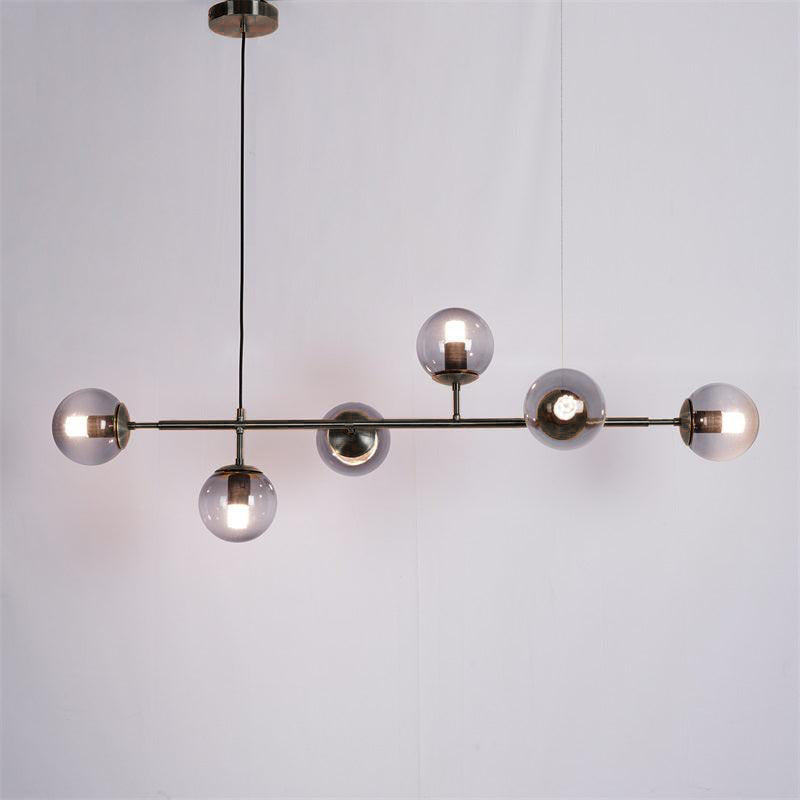 Yorvin Pendant Lamp Orb Brass Glass for Living Room-Neutral Decor