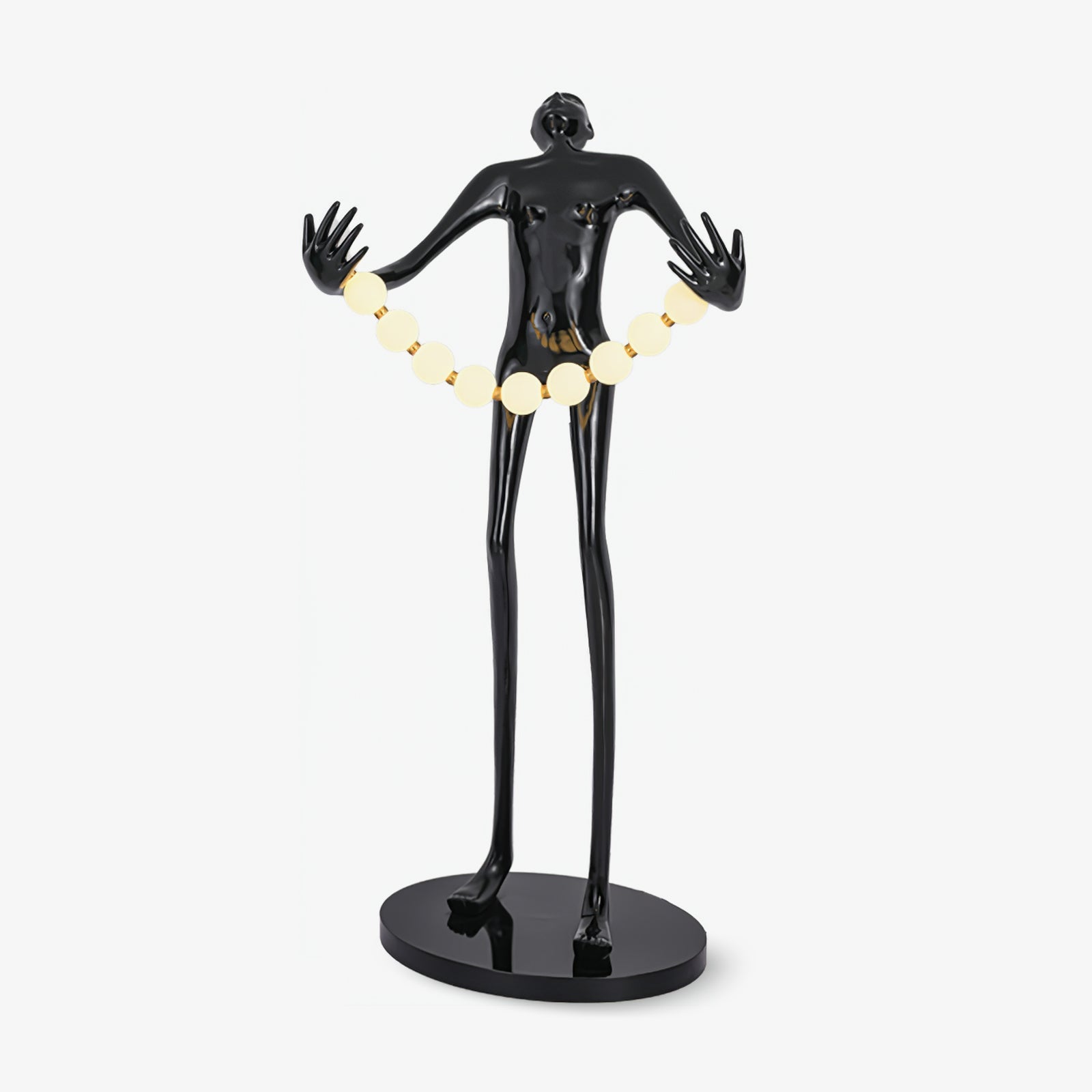 Orbit Beaded Sculptural Floor Lamp-Neutral Decor