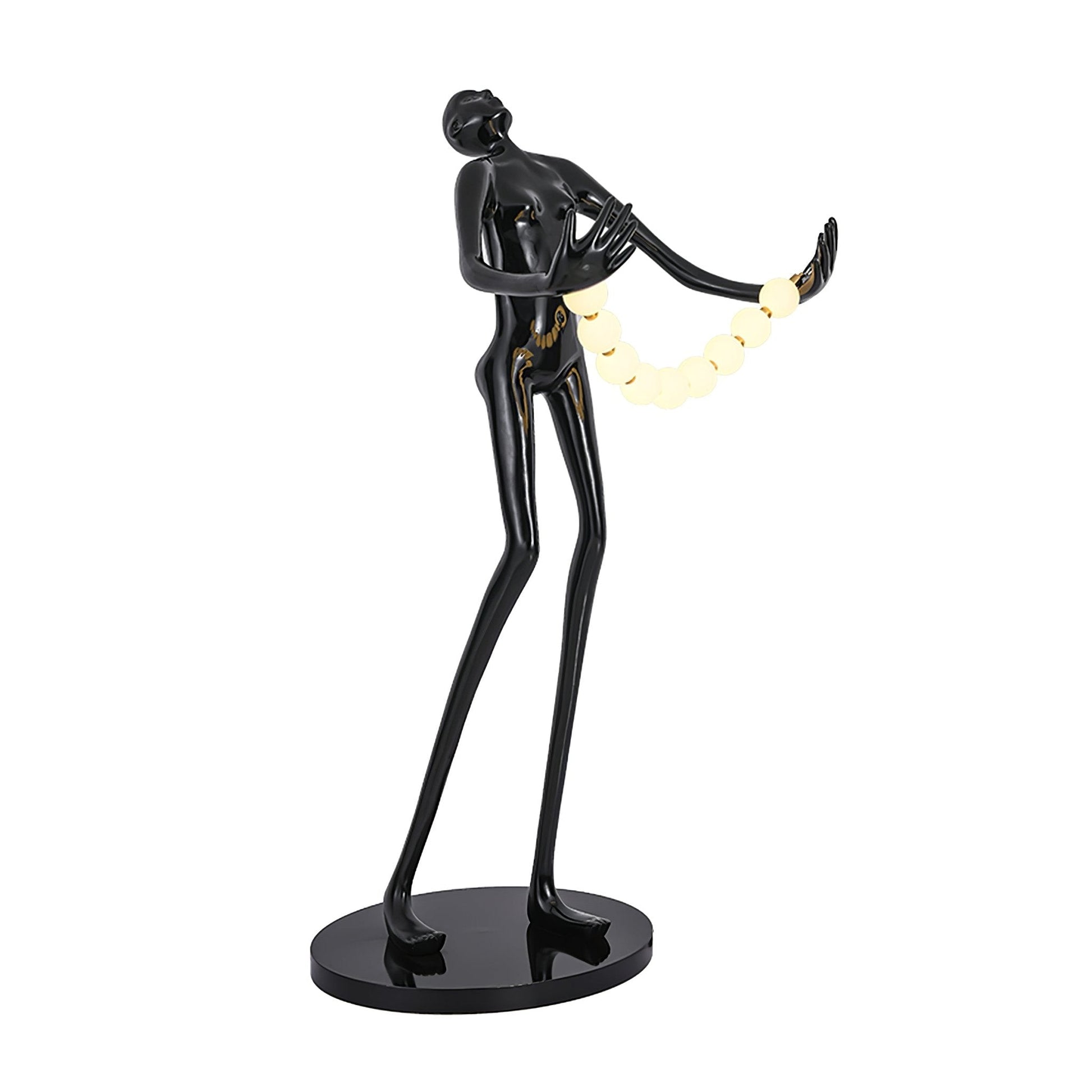 Orbit Beaded Sculptural Floor Lamp-Neutral Decor