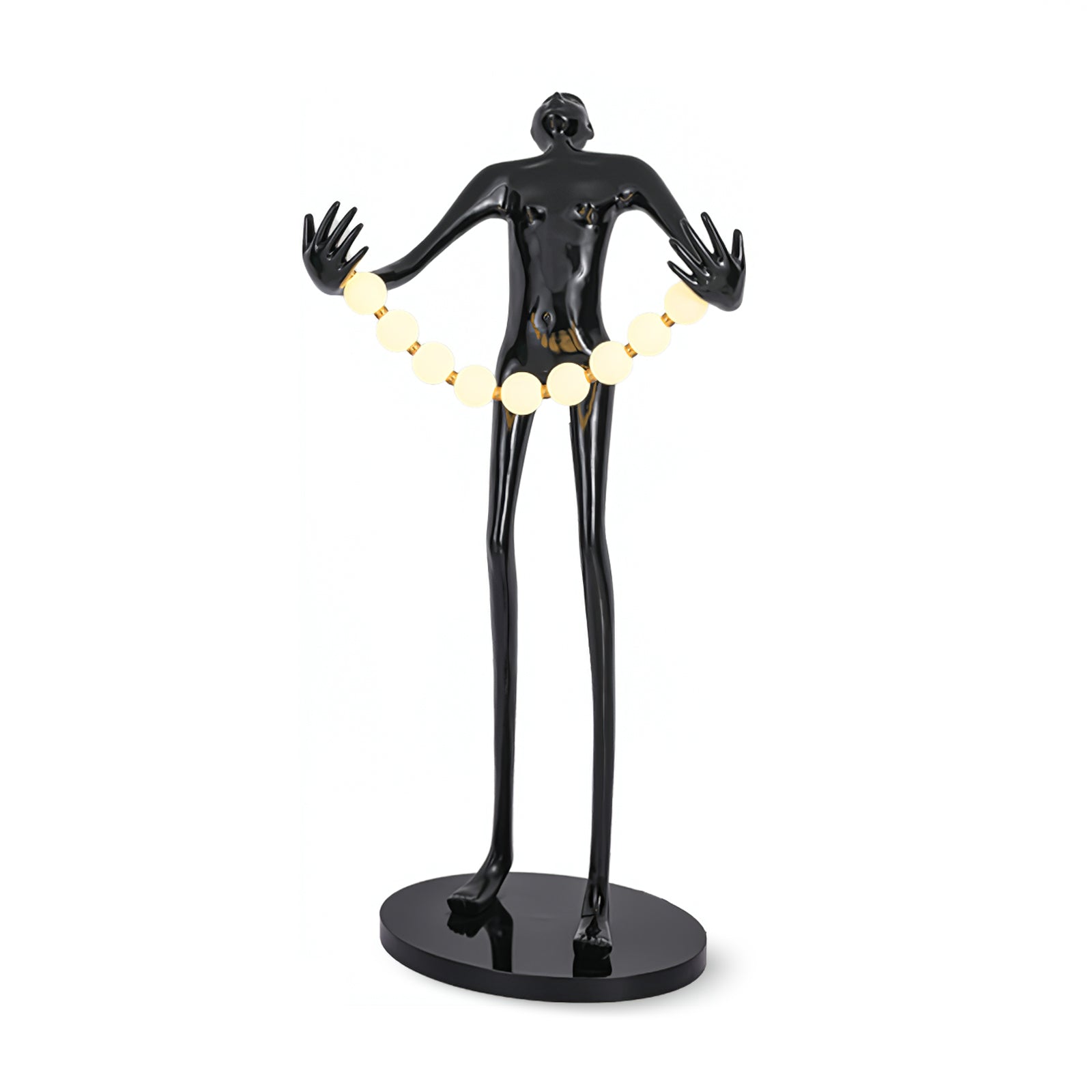 Orbit Beaded Sculptural Floor Lamp-Neutral Decor