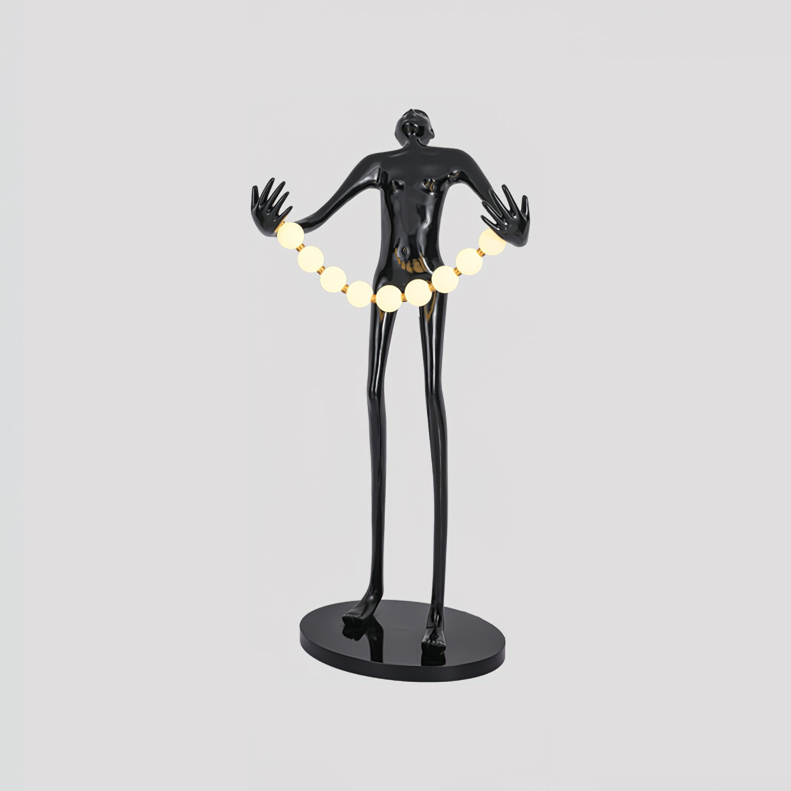 Orbit Beaded Sculptural Floor Lamp-Neutral Decor