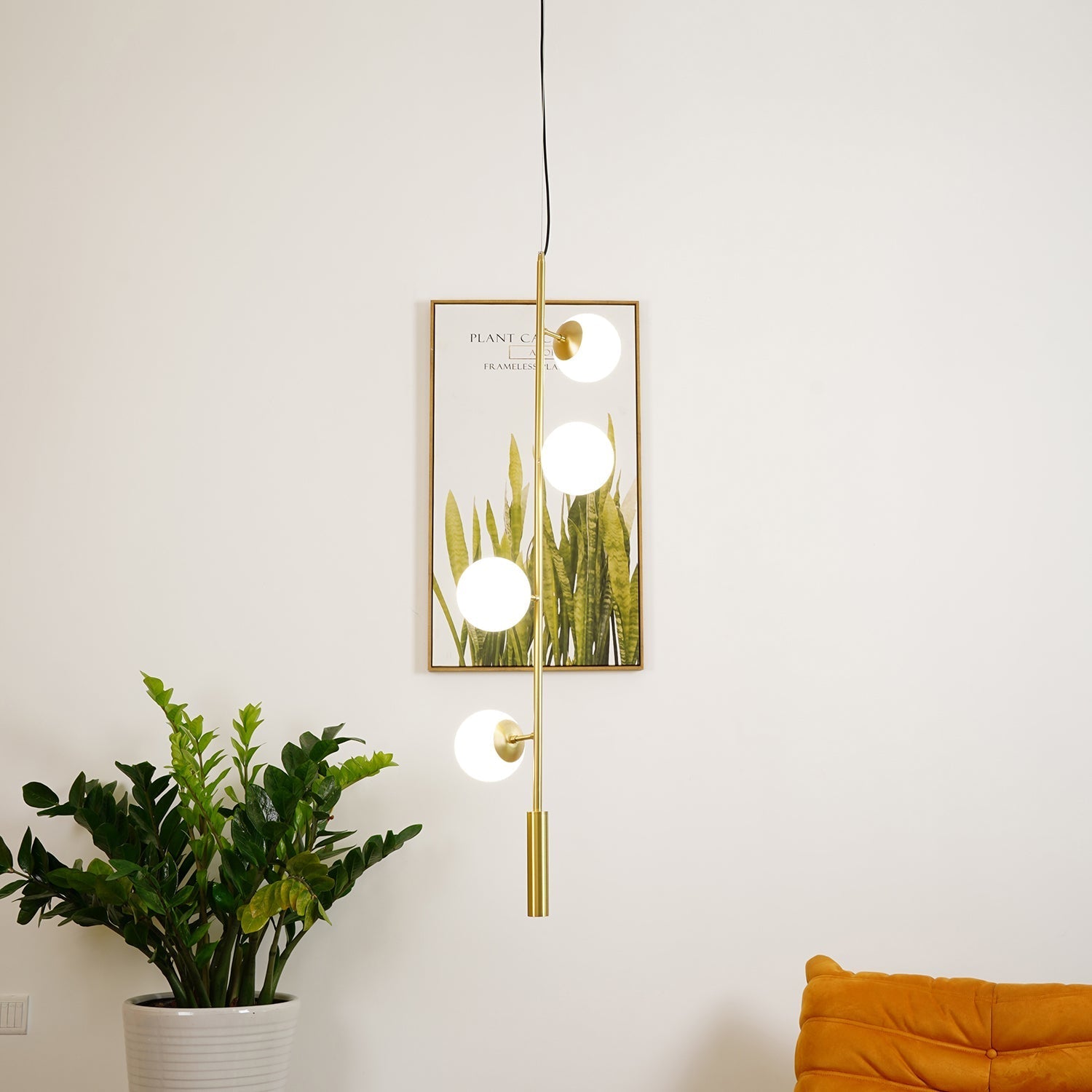 Erevia Brass & Glass Pendant Light-Neutral Decor