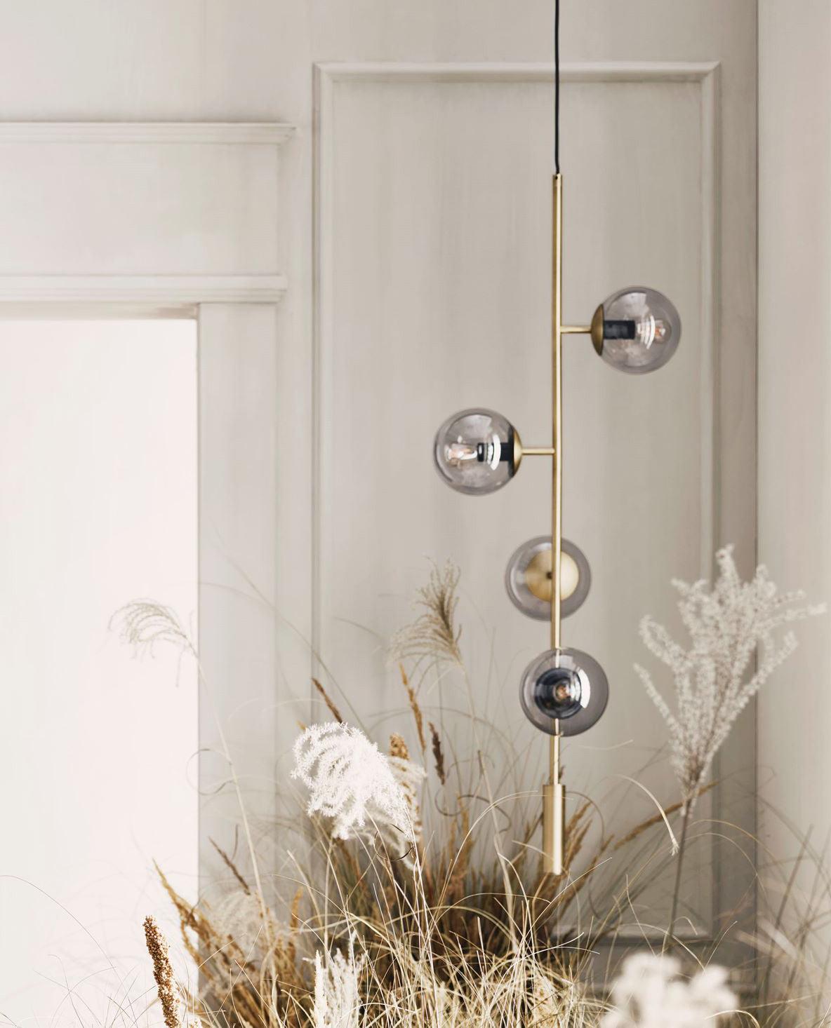 Erevia Brass & Glass Pendant Light-Neutral Decor