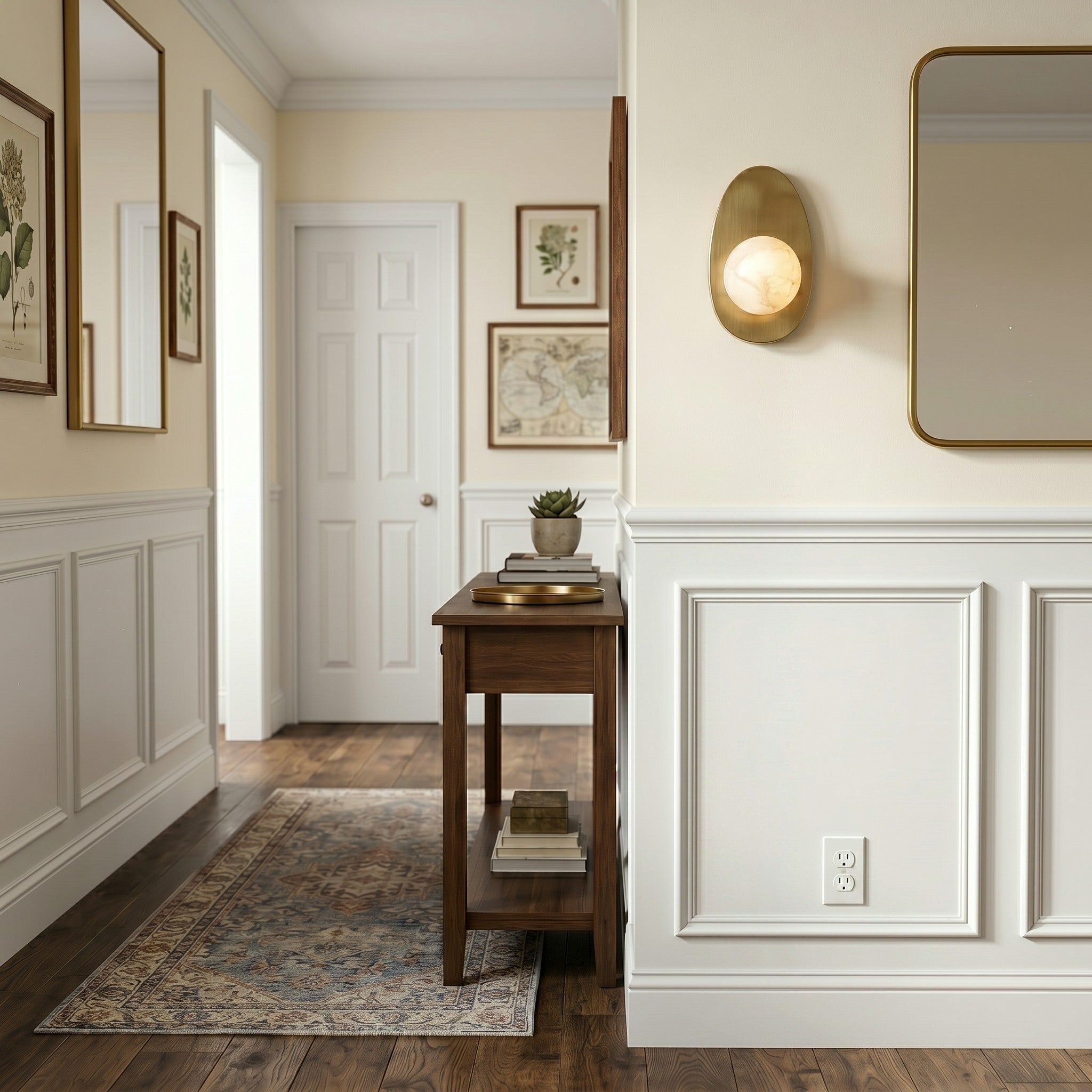 A pair of Orba Wall Sconces used as elegant bedside lighting.