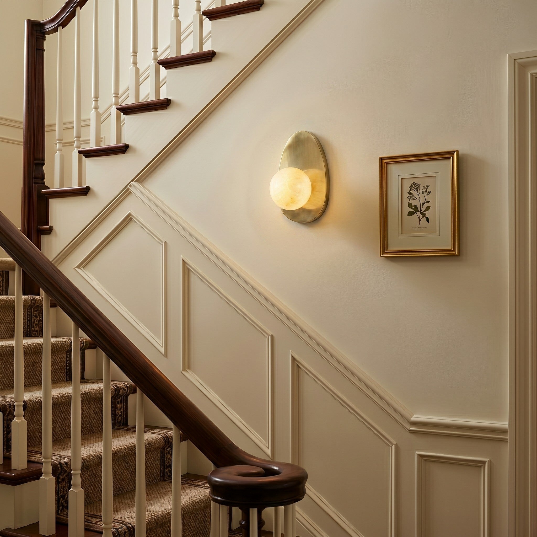 Detail shot of the brass mounting plate and fixture.