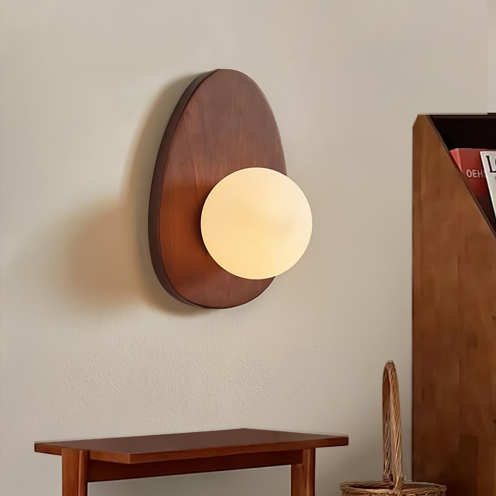Derion Premium Nordic Art Walnut Glass Wall Lamp-Neutral Decor