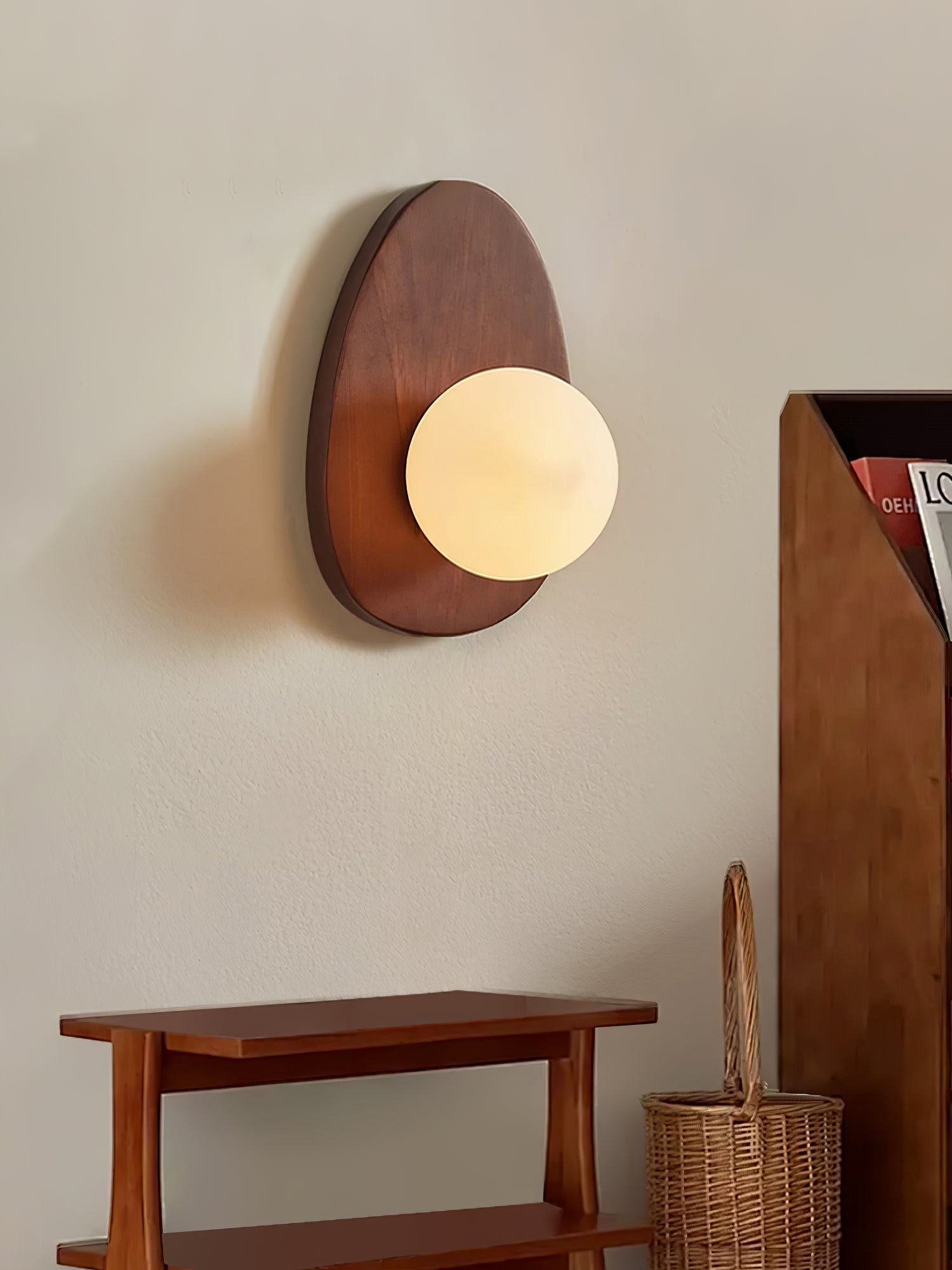 Derion Premium Nordic Art Walnut Glass Wall Lamp-Neutral Decor