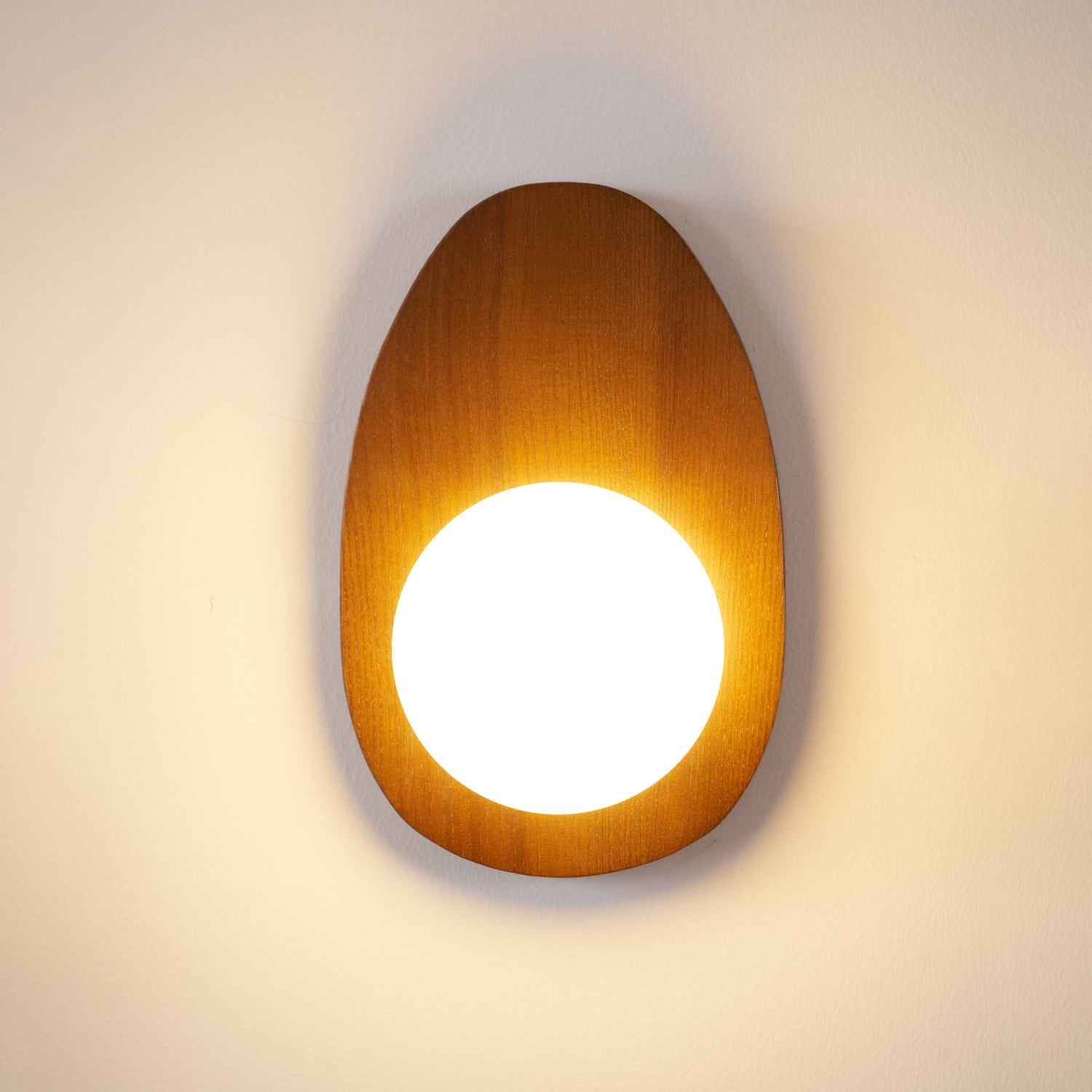 Nylaeiel Nordic Art Plug-in Walnut Glass Wood Wall Lamp-Neutral Decor