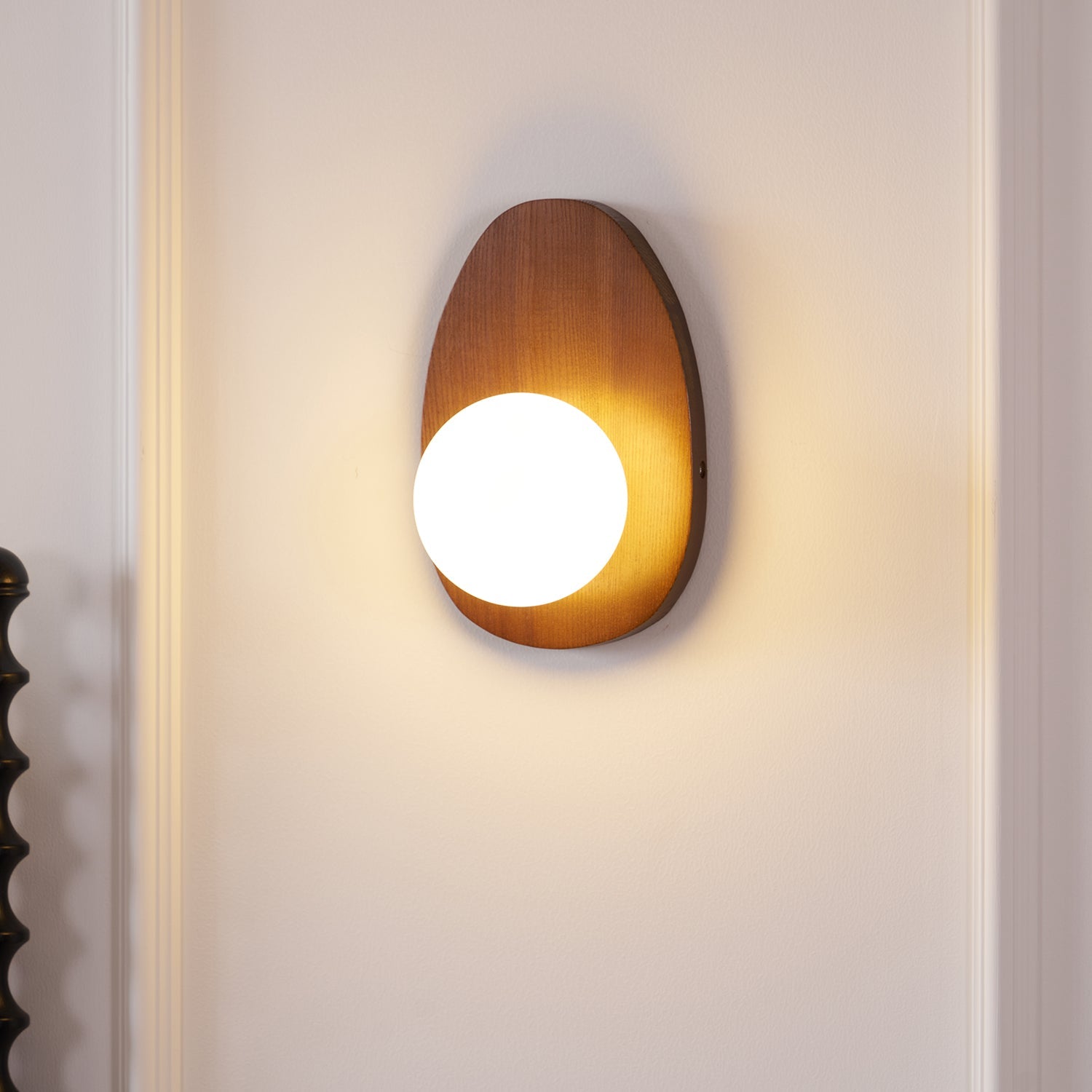 Derion Premium Nordic Art Walnut Glass Wall Lamp-Neutral Decor