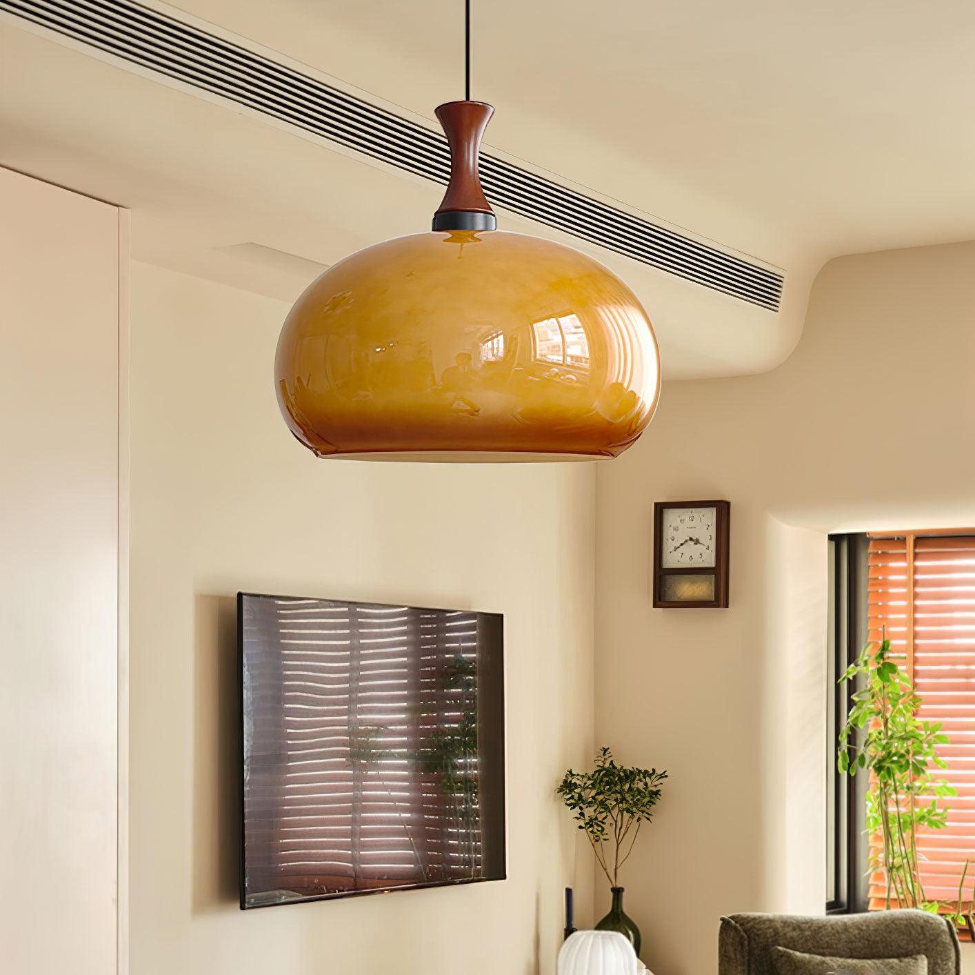 Gyls Modern Minimalist Wood Glass Pendant Lamp-Neutral Decor