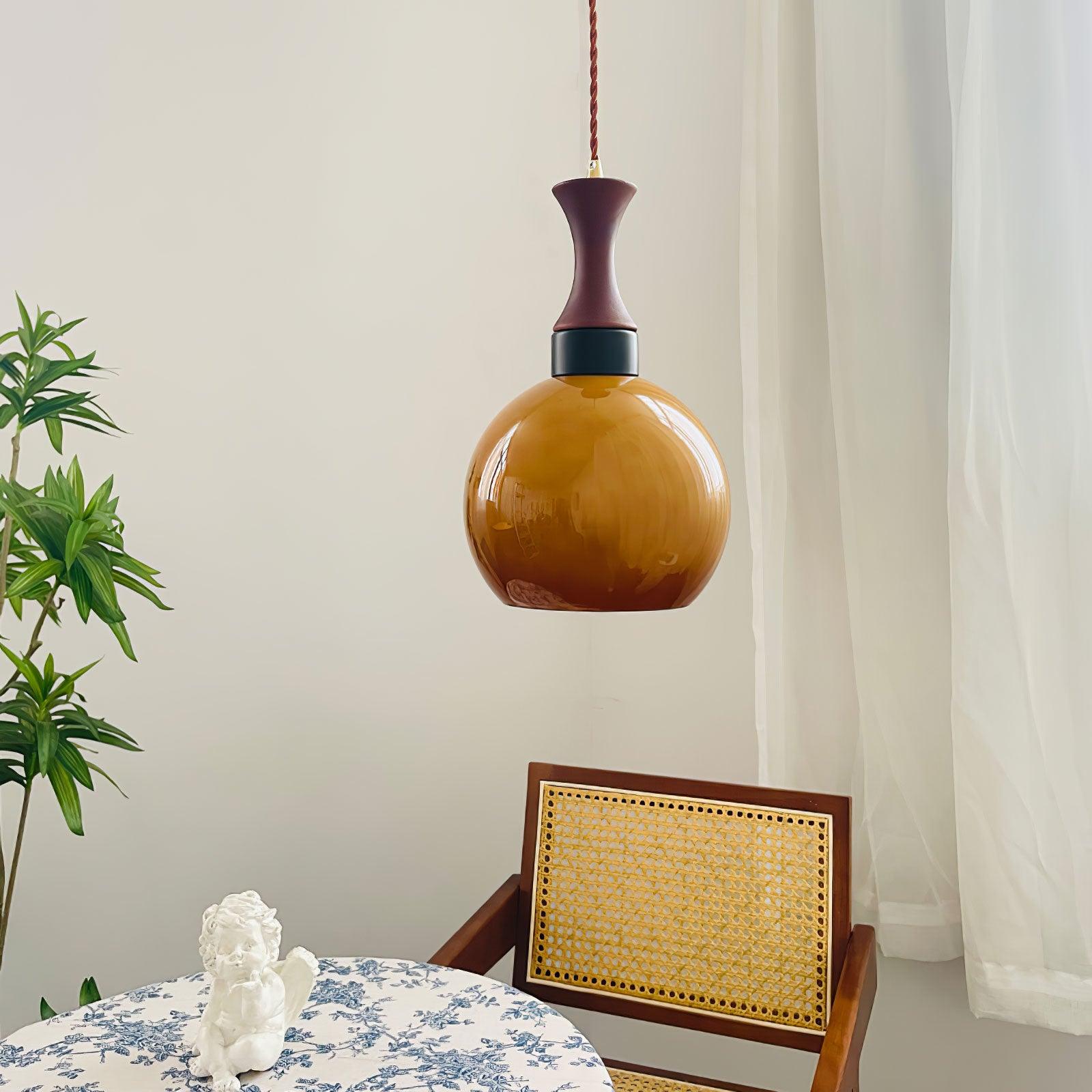 Gyls Modern Minimalist Wood Glass Pendant Lamp-Neutral Decor