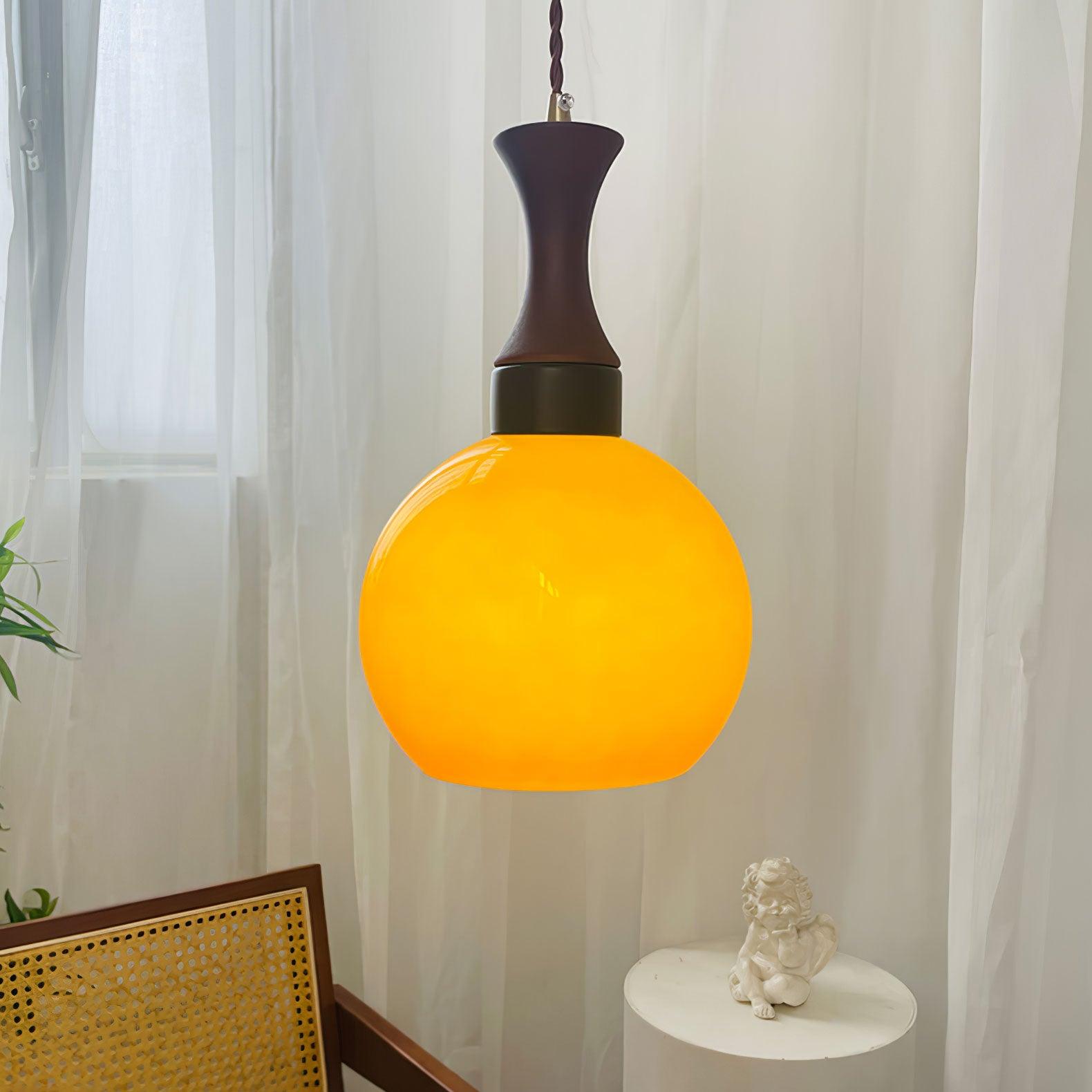 Gyls Modern Minimalist Wood Glass Pendant Lamp-Neutral Decor