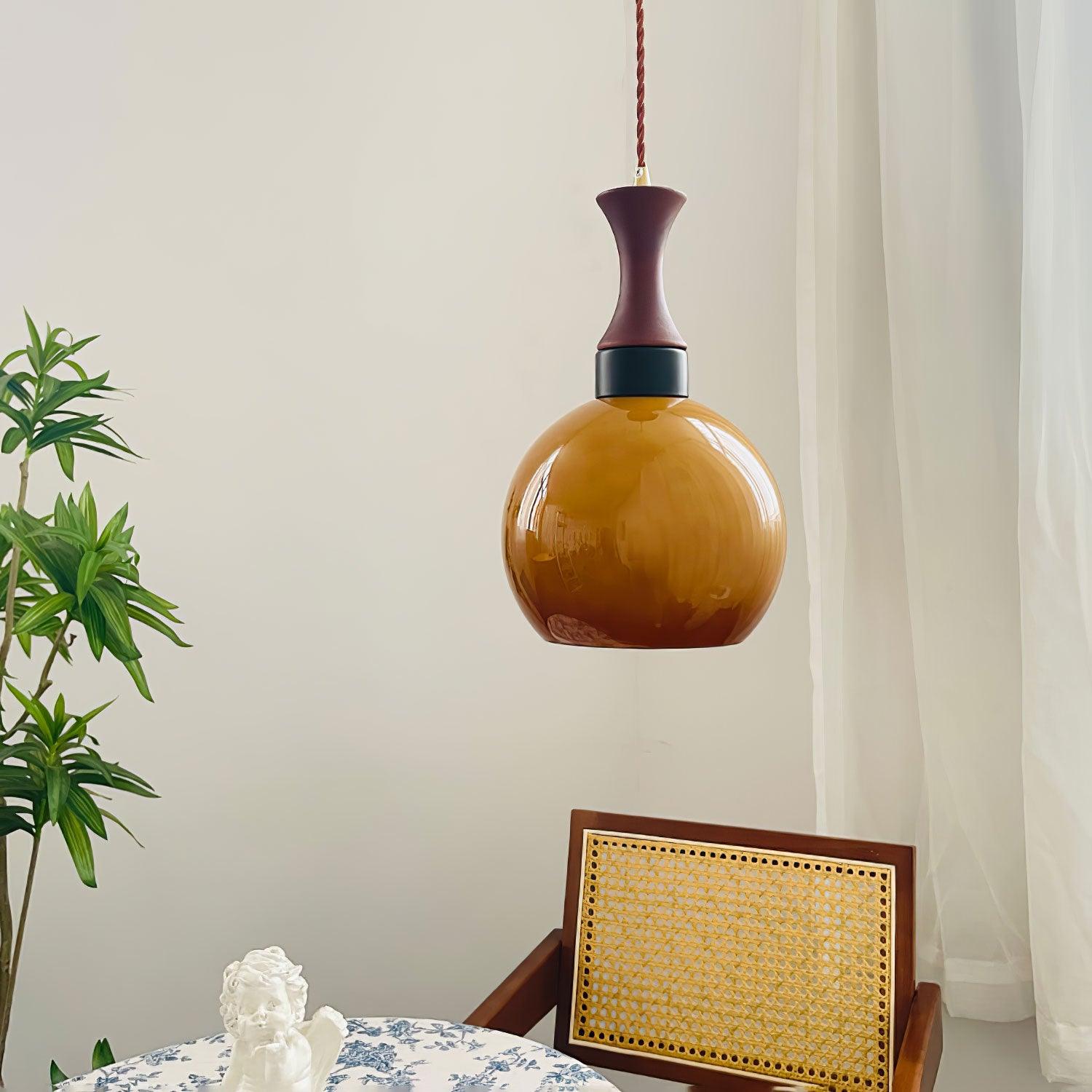 Gyls Modern Minimalist Wood Glass Pendant Lamp-Neutral Decor