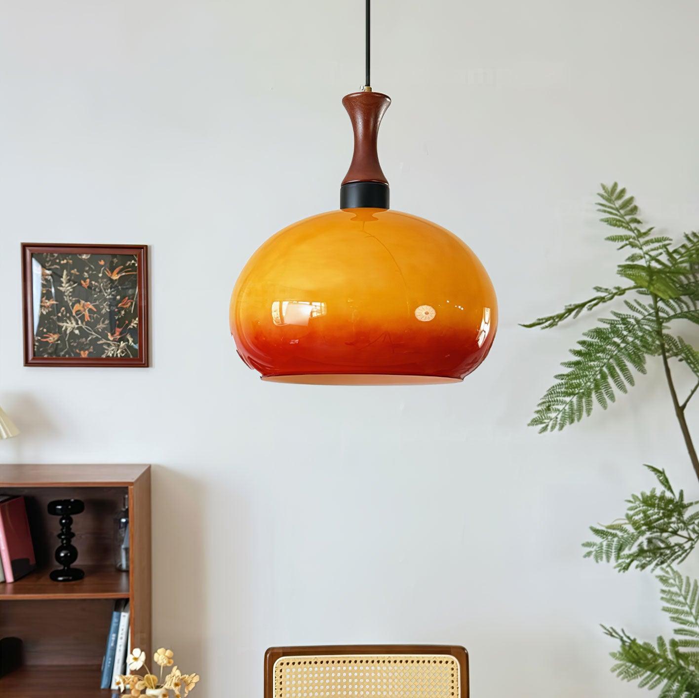 Gyls Modern Minimalist Wood Glass Pendant Lamp-Neutral Decor