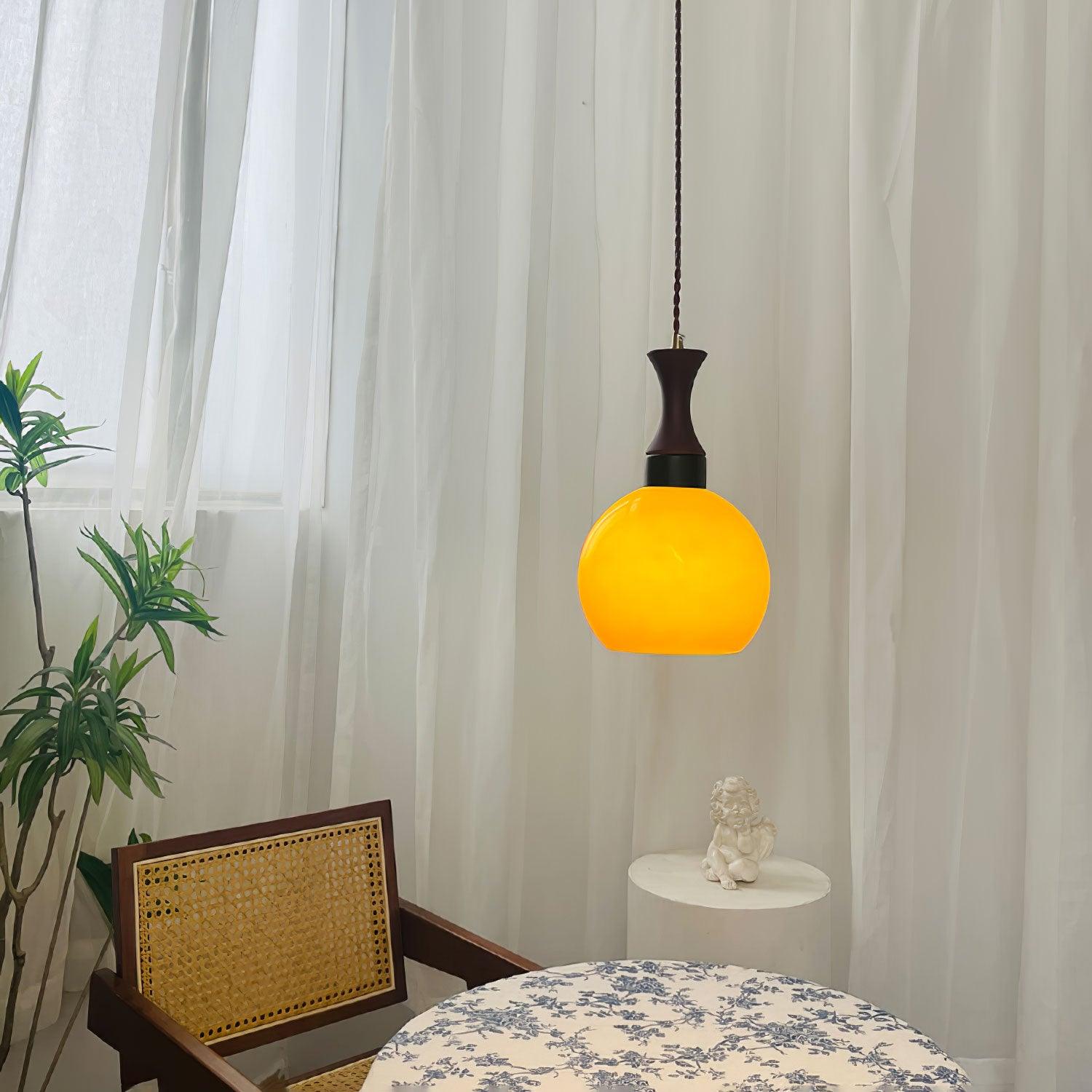Gyls Modern Minimalist Wood Glass Pendant Lamp-Neutral Decor