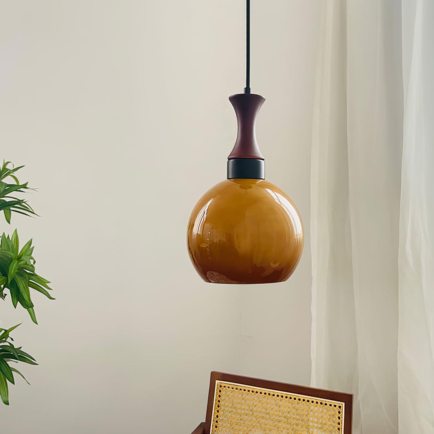 Gyls Modern Minimalist Wood Glass Pendant Lamp-Neutral Decor