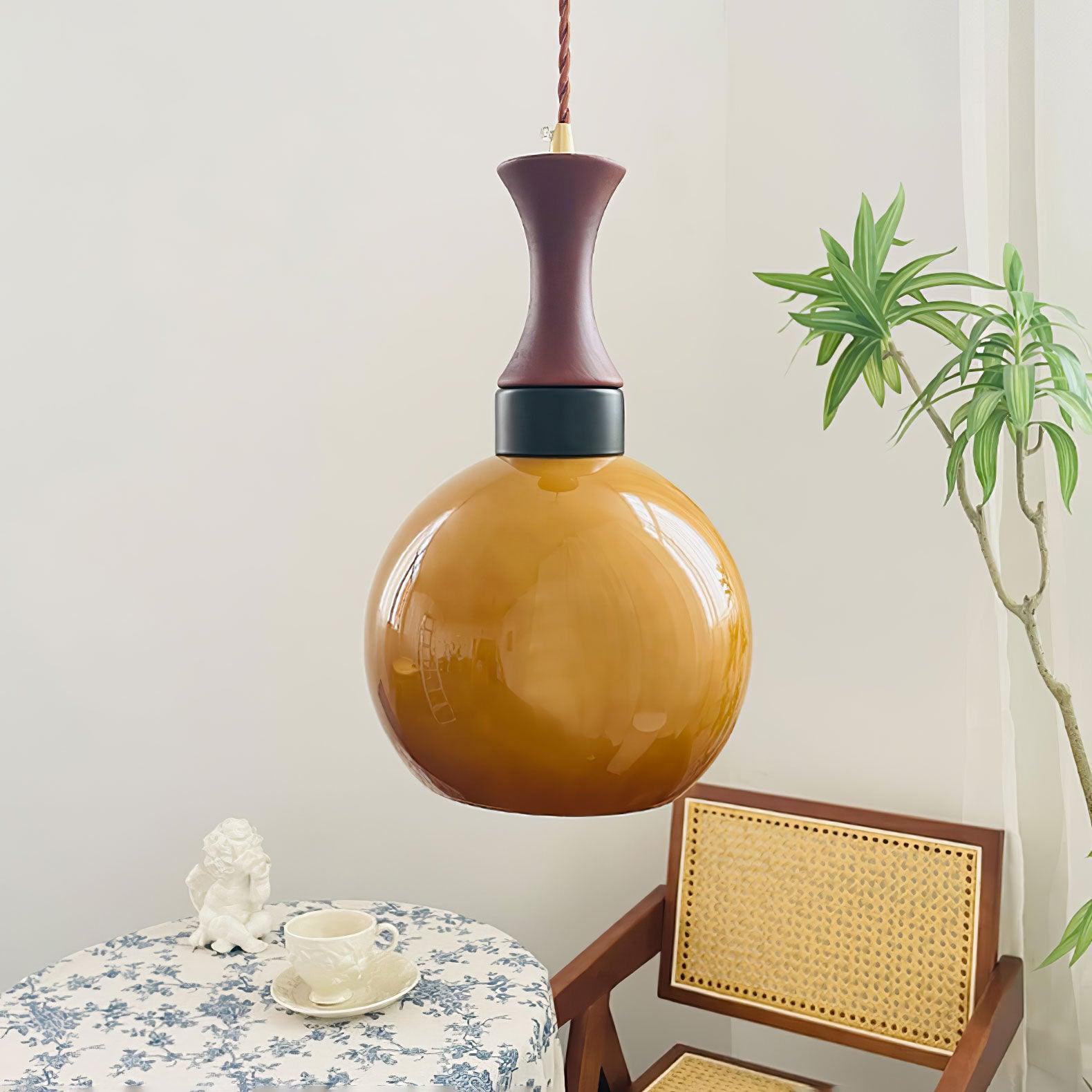 Gyls Modern Minimalist Wood Glass Pendant Lamp-Neutral Decor