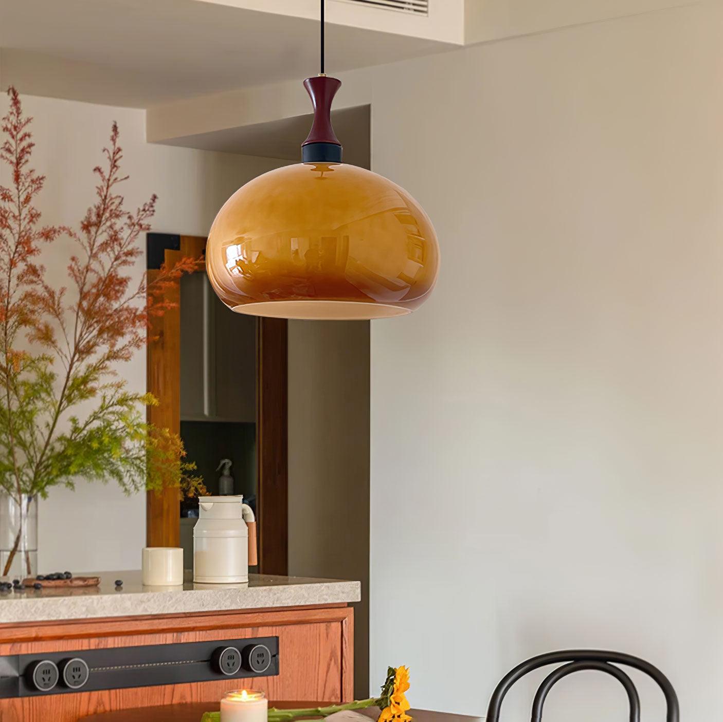 Gyls Modern Minimalist Wood Glass Pendant Lamp-Neutral Decor
