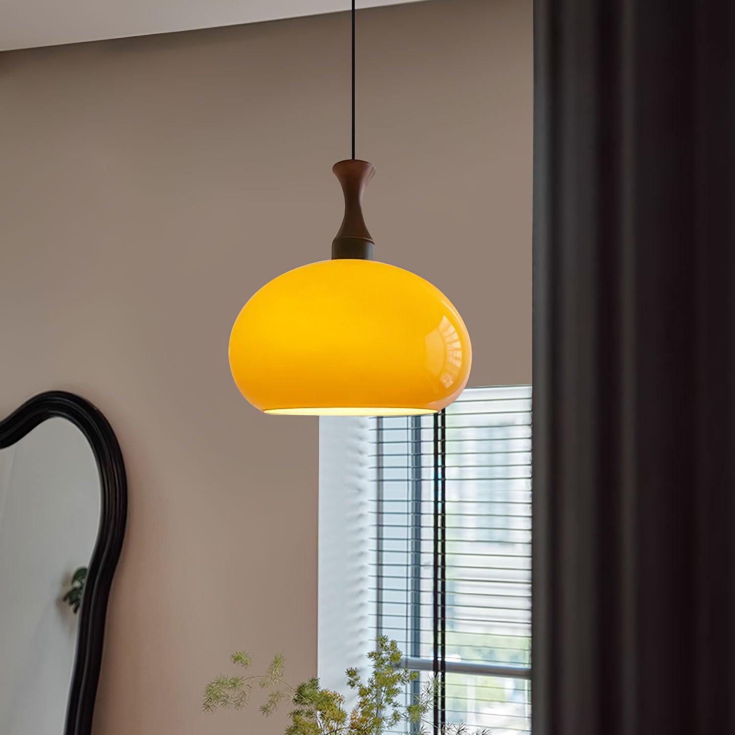 Gyls Modern Minimalist Wood Glass Pendant Lamp-Neutral Decor
