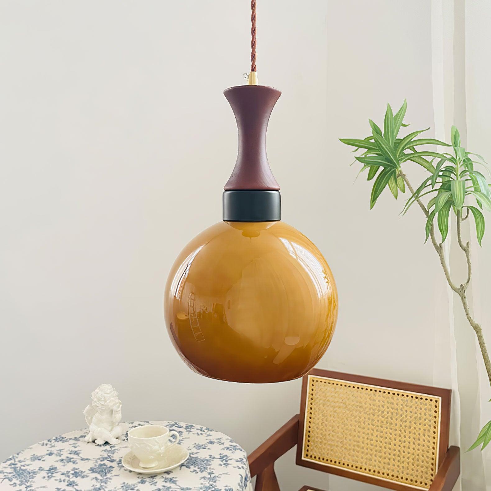 Gyls Modern Minimalist Wood Glass Pendant Lamp-Neutral Decor