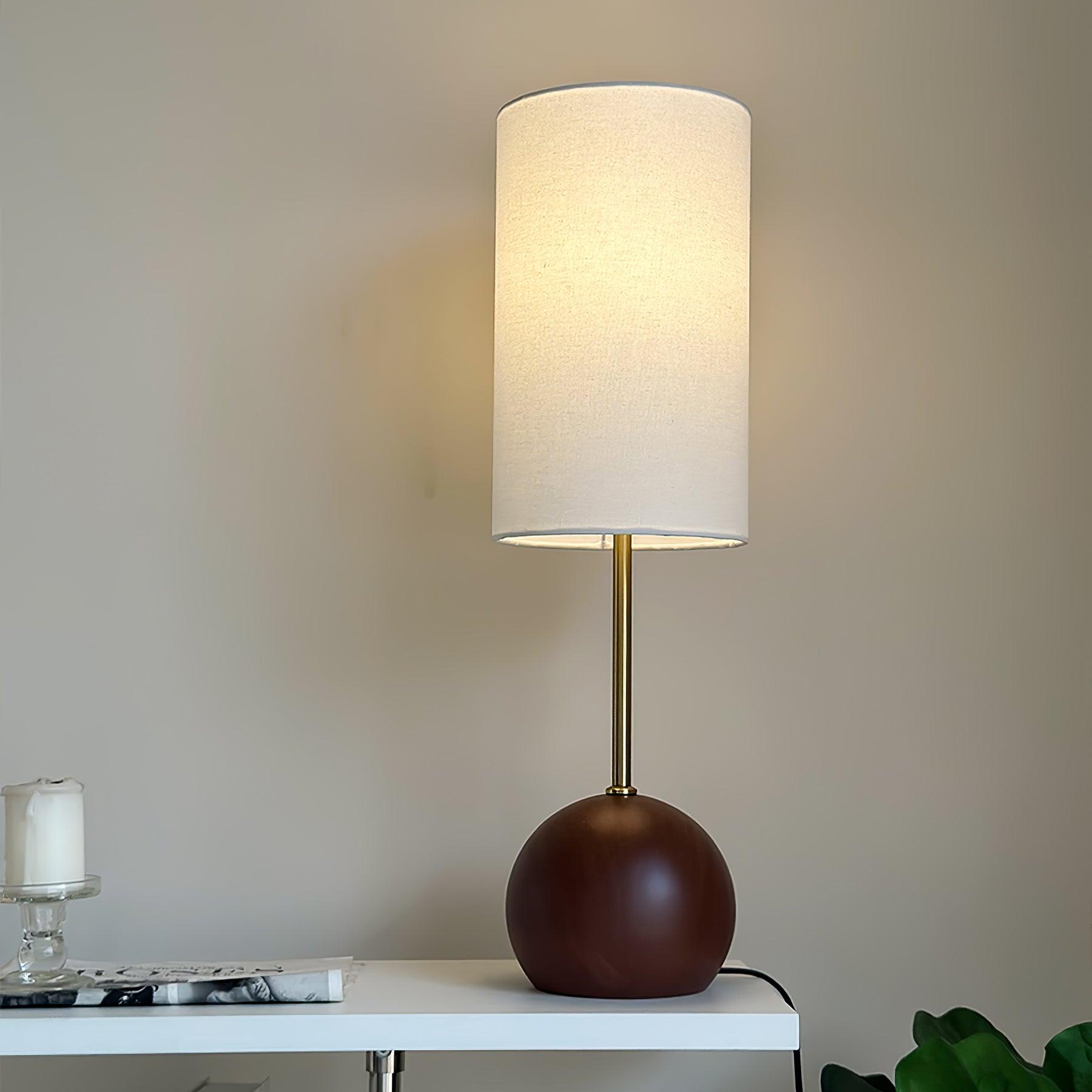 Brys Wooden Sphere Table Lamp-Neutral Decor