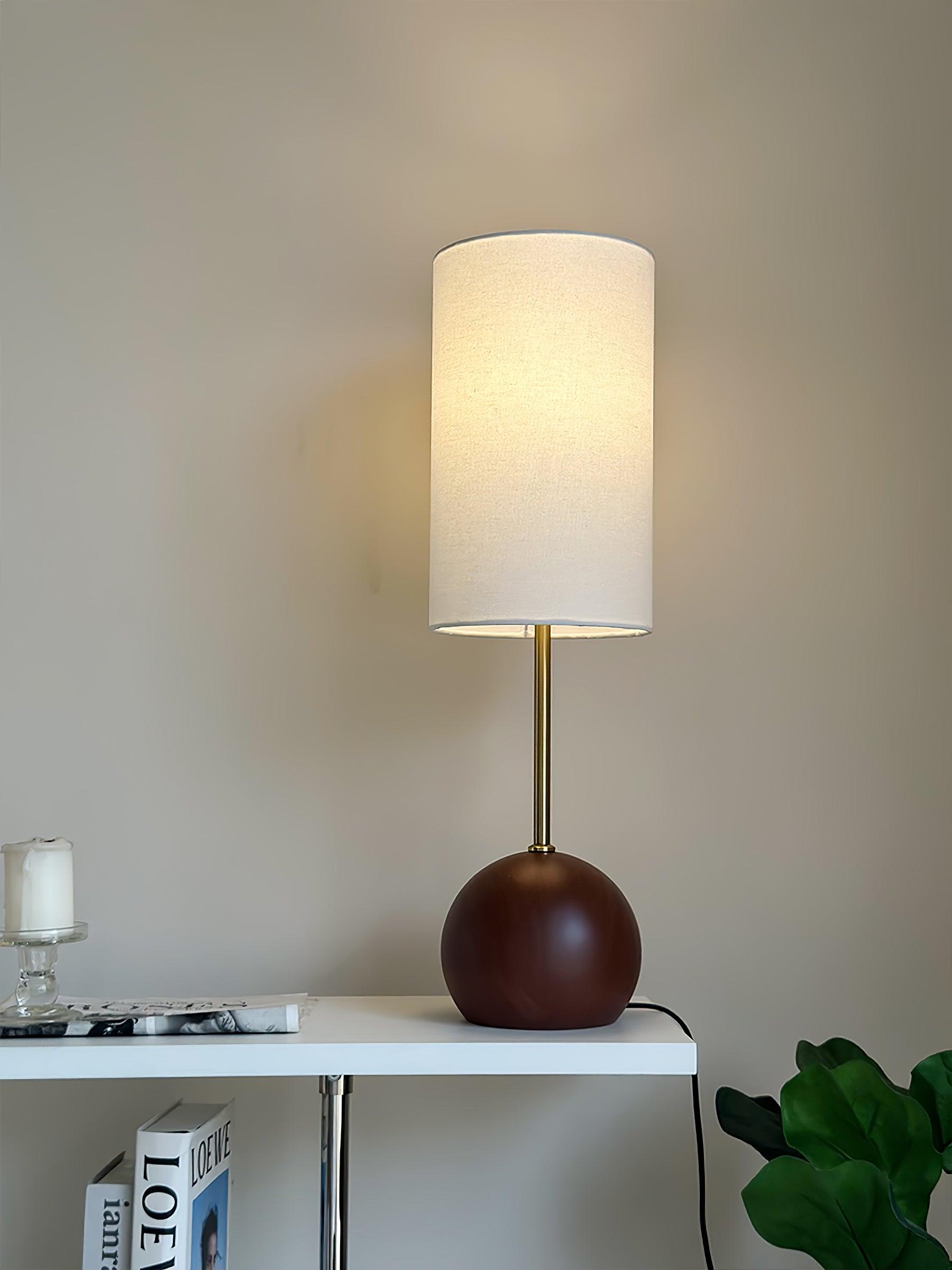Brys Wooden Sphere Table Lamp-Neutral Decor