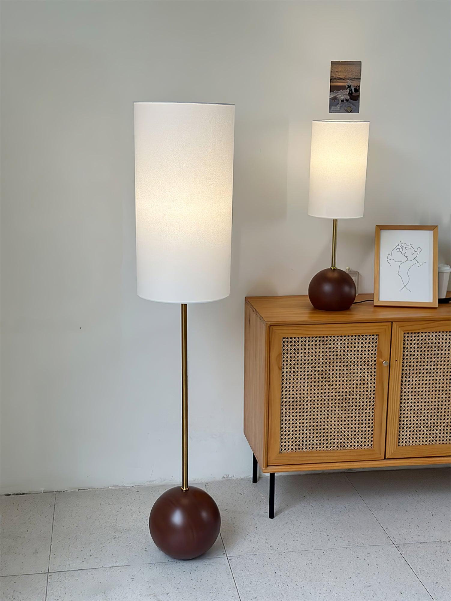 Brys Wooden Sphere Table Lamp-Neutral Decor