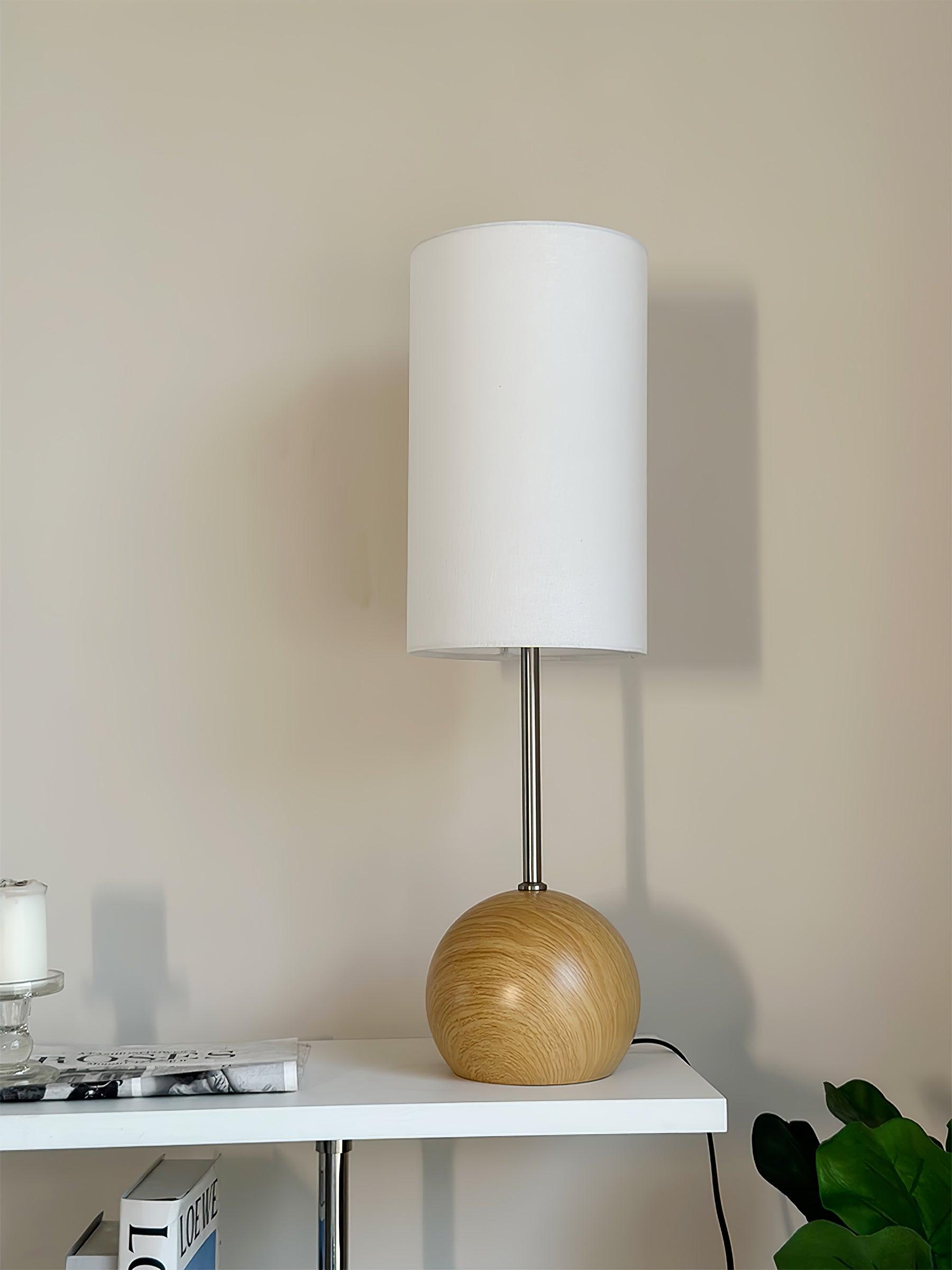 Brys Wooden Sphere Table Lamp-Neutral Decor