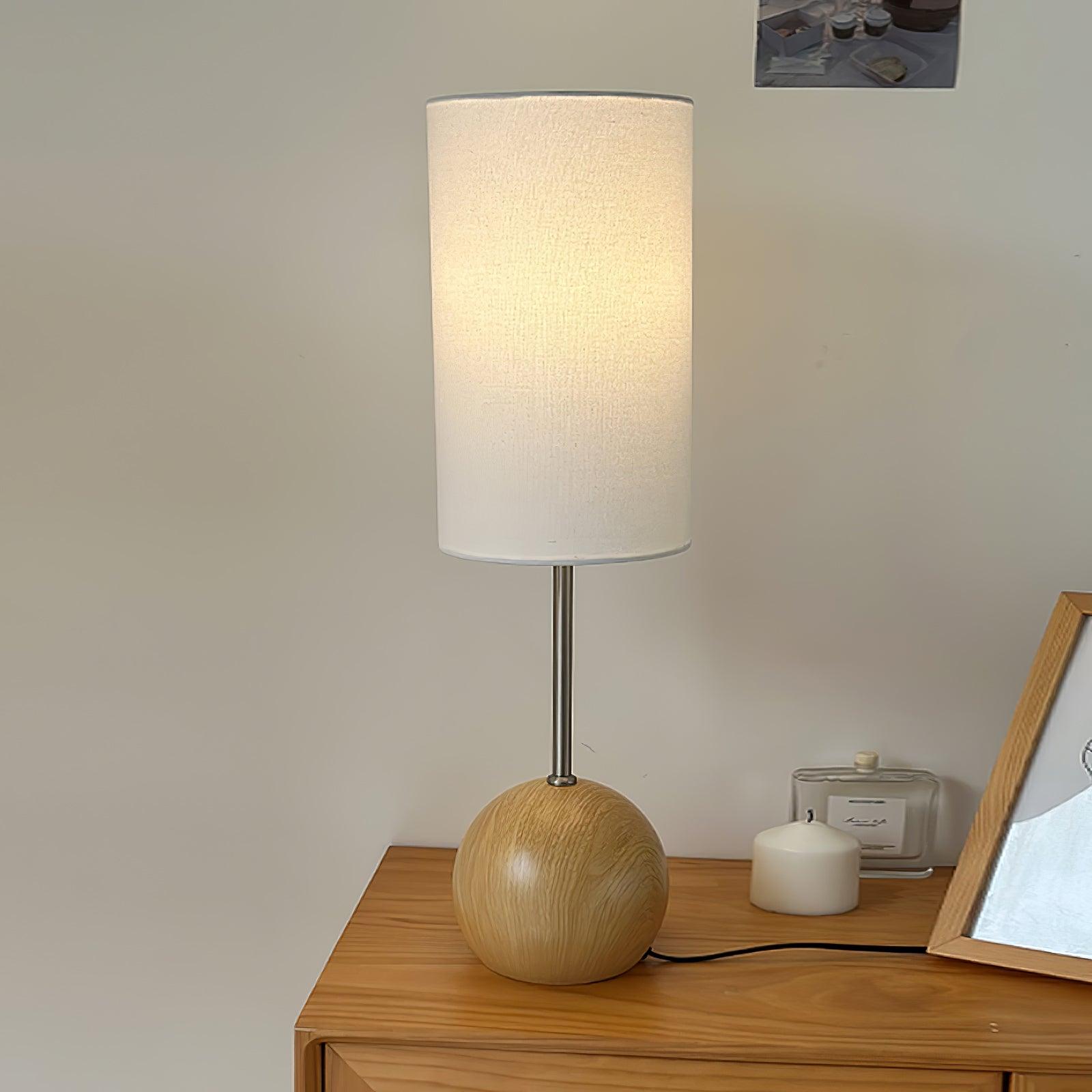 Brys Wooden Sphere Table Lamp-Neutral Decor