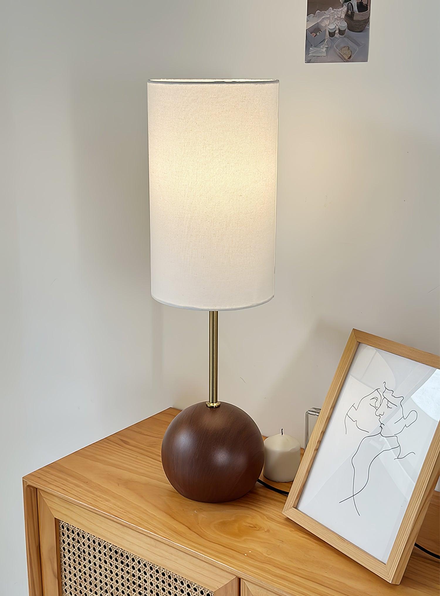 Brys Wooden Sphere Table Lamp-Neutral Decor