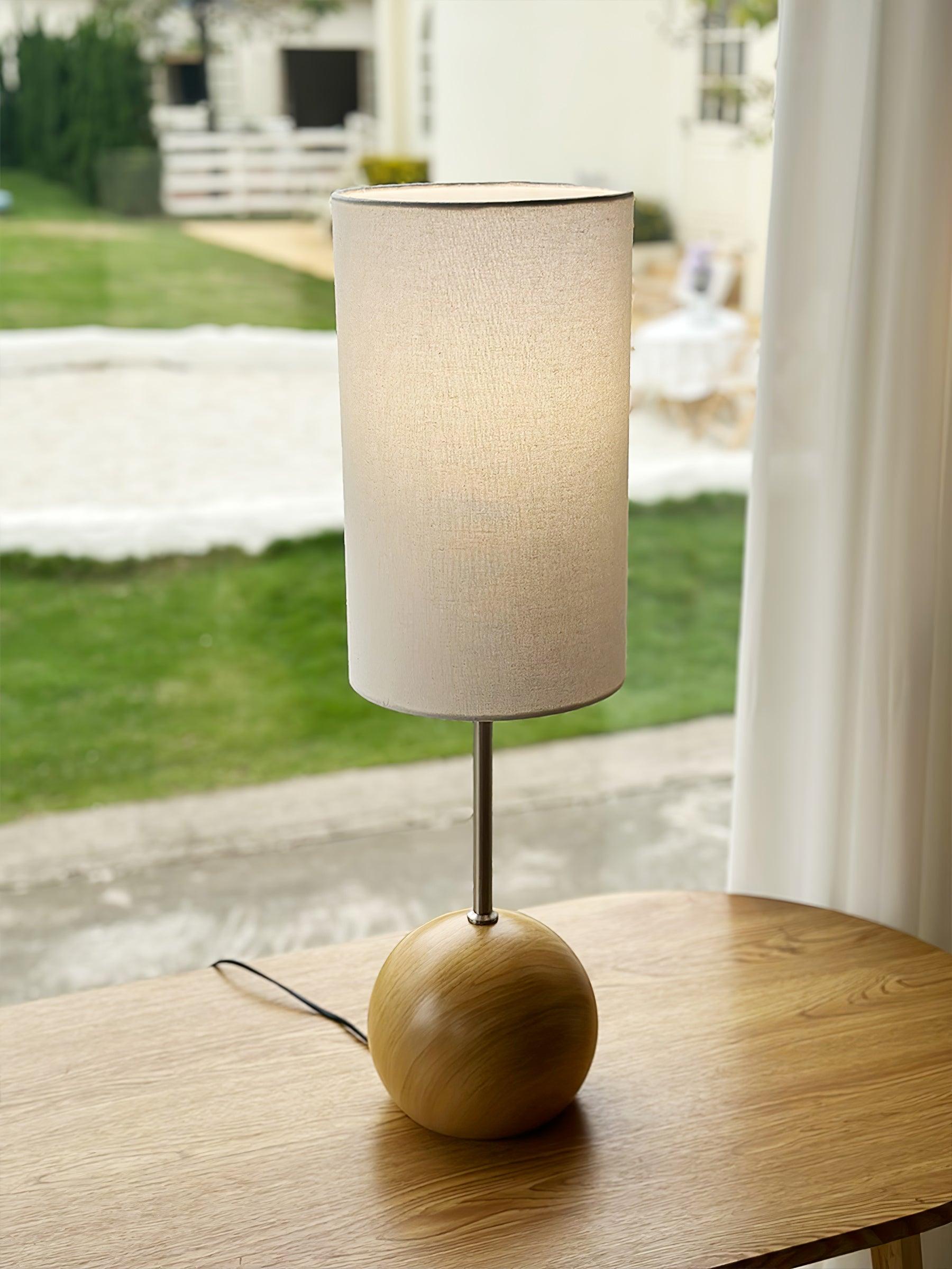 Brys Wooden Sphere Table Lamp-Neutral Decor
