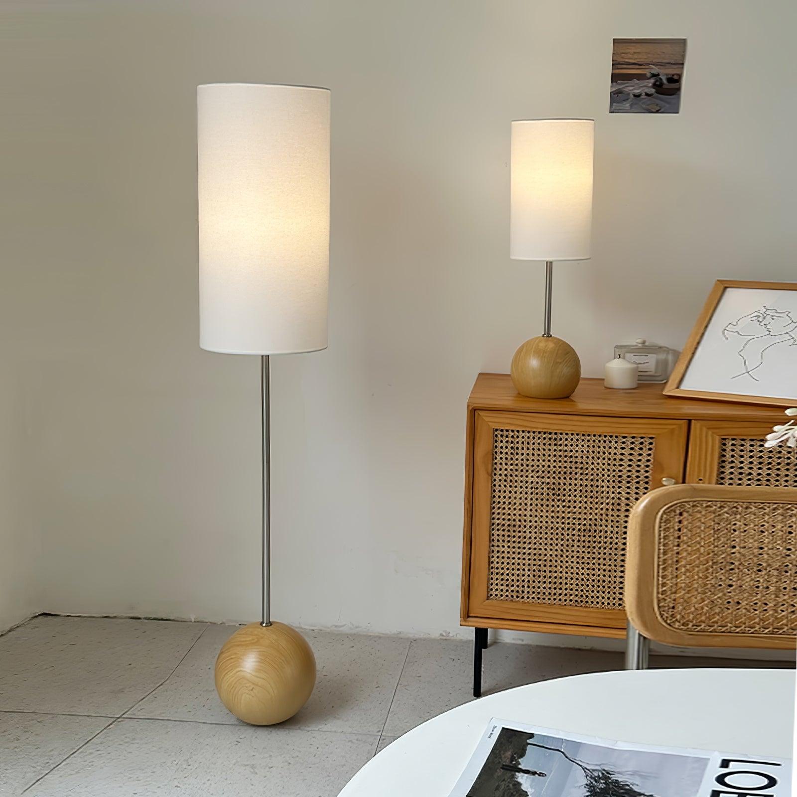 Brys Wooden Sphere Table Lamp-Neutral Decor