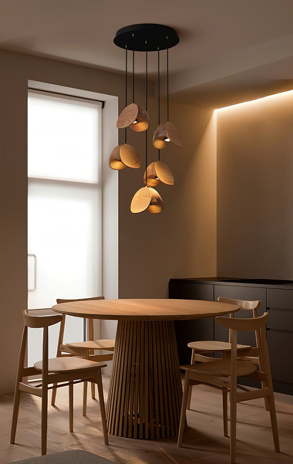 Tavro Minimalist Wood Pendant Light-Neutral Decor