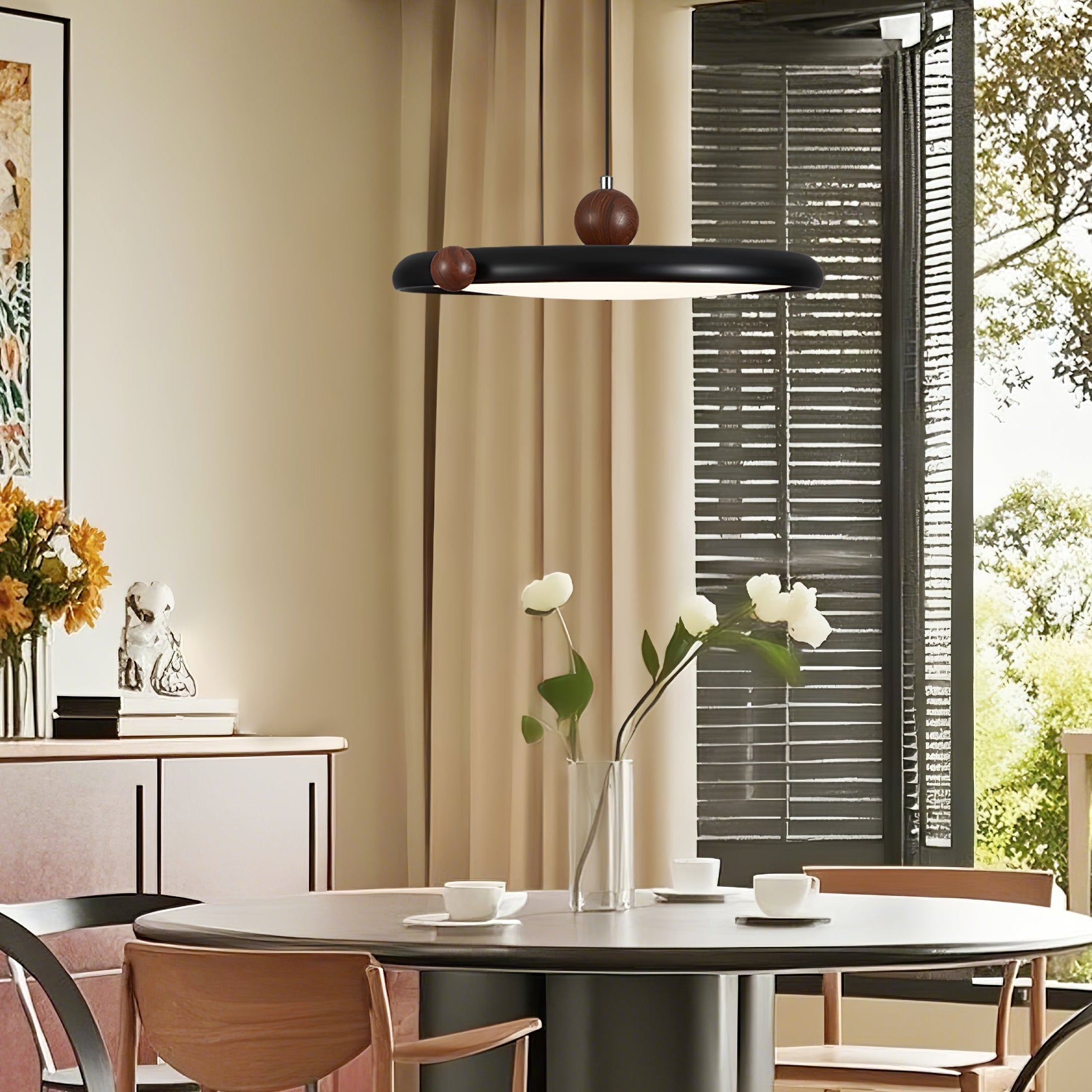 Ruby Line Swing Arm Pendant Lamp-Neutral Decor