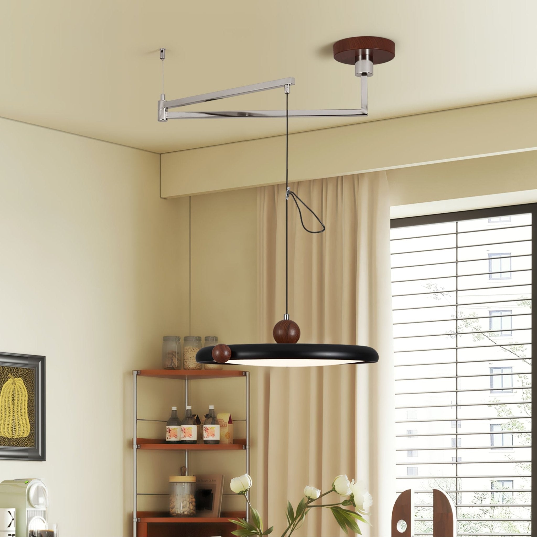 Ruby Line Swing Arm Pendant Lamp-Neutral Decor