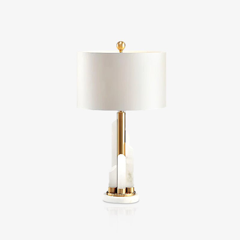 Olvenor Cylindrical Alabaster Table Lamp-Neutral Decor