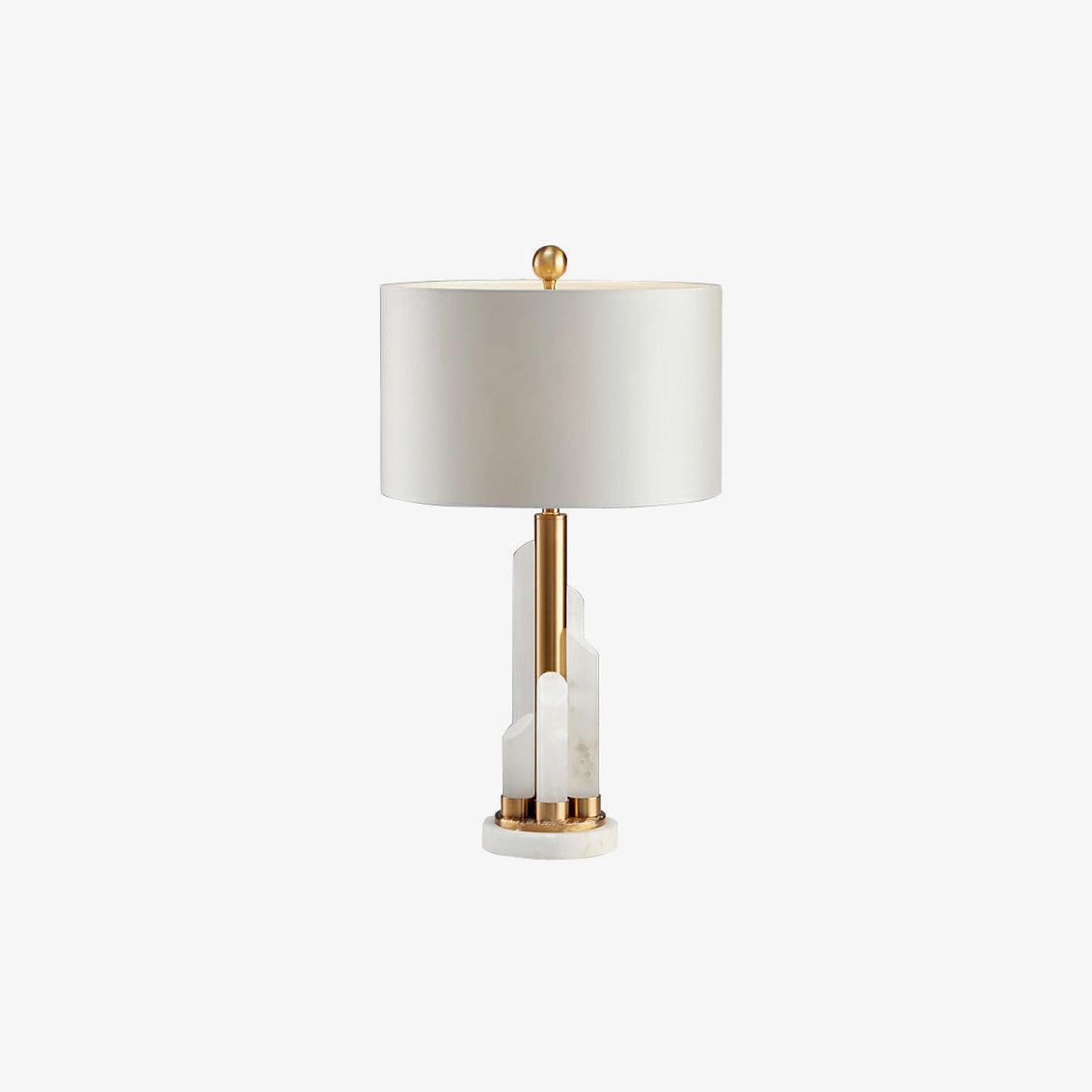 Olvenor Cylindrical Alabaster Table Lamp-Neutral Decor