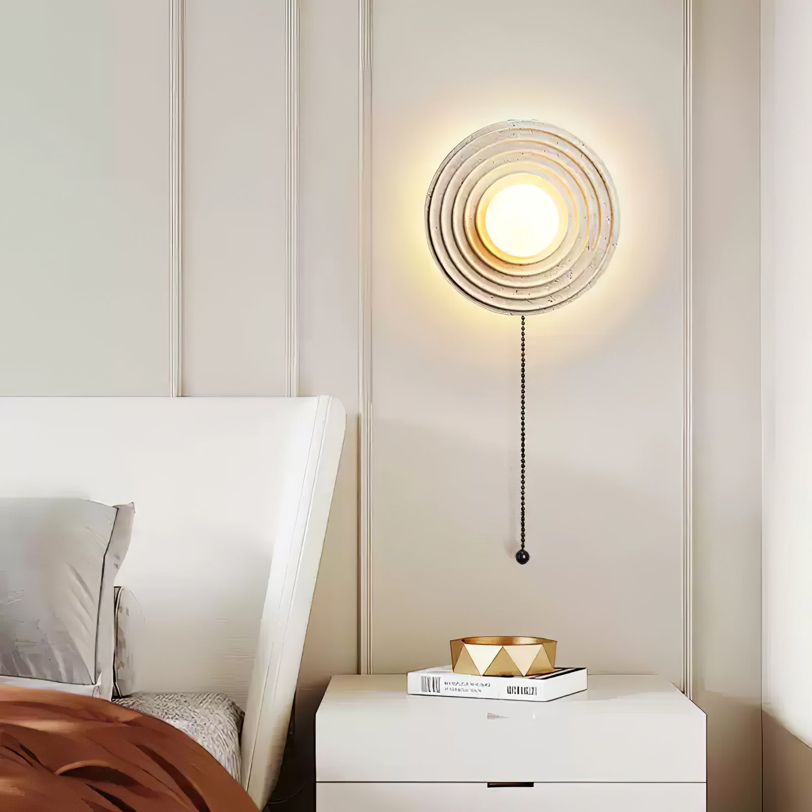 Zelirara Concentric Travertine Wall Light-Neutral Decor
