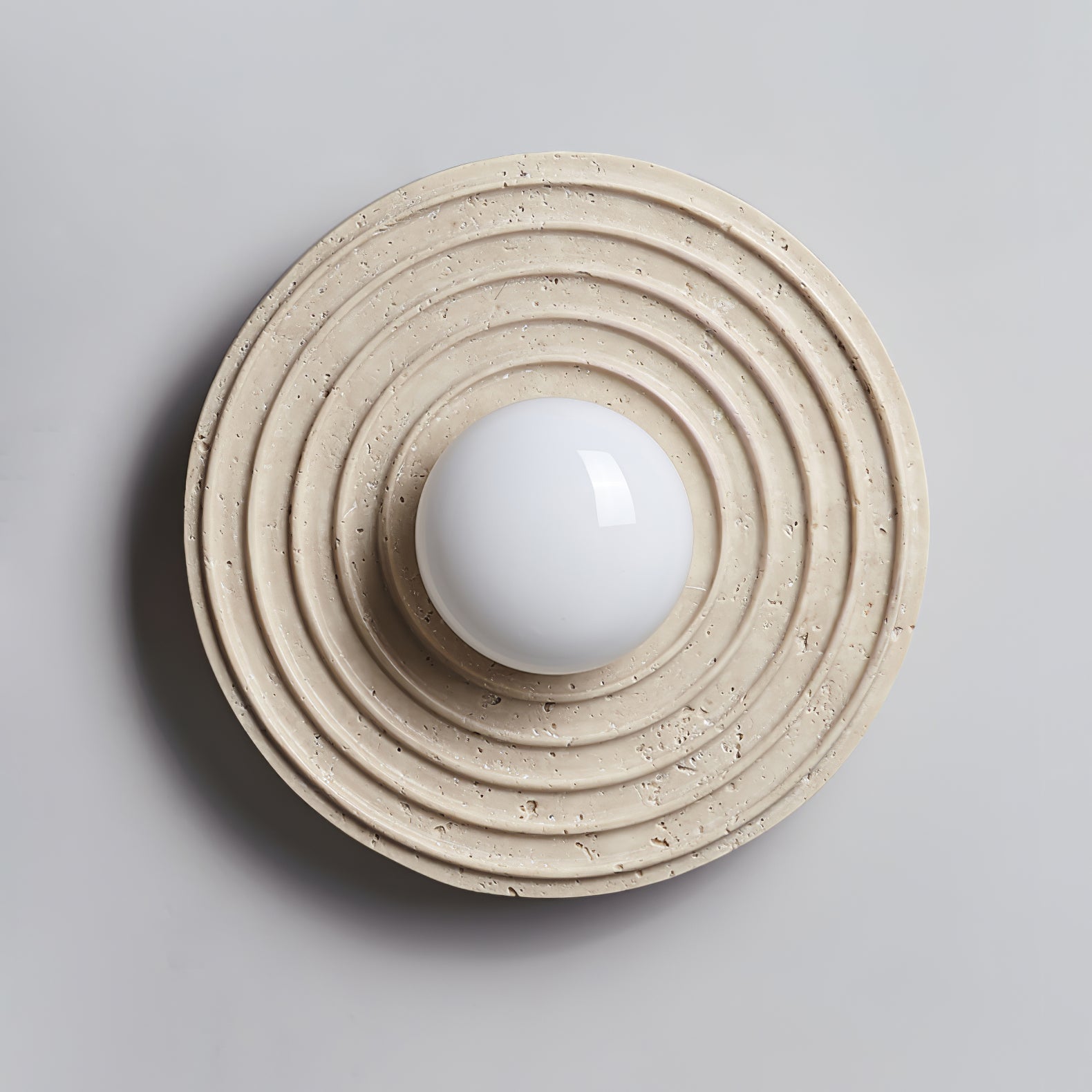 Zelirara Concentric Travertine Wall Light-Neutral Decor