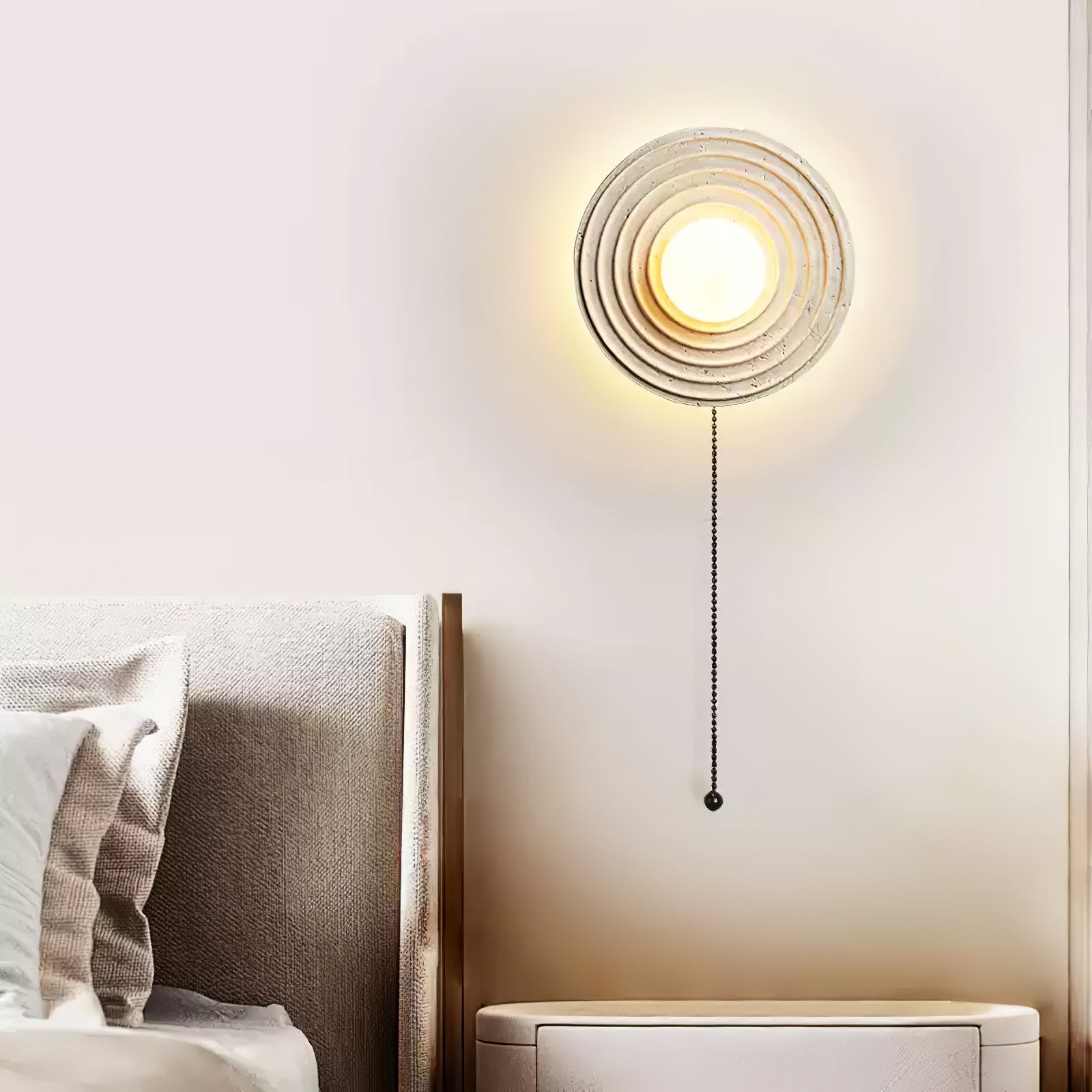 Zelirara Concentric Travertine Wall Light-Neutral Decor