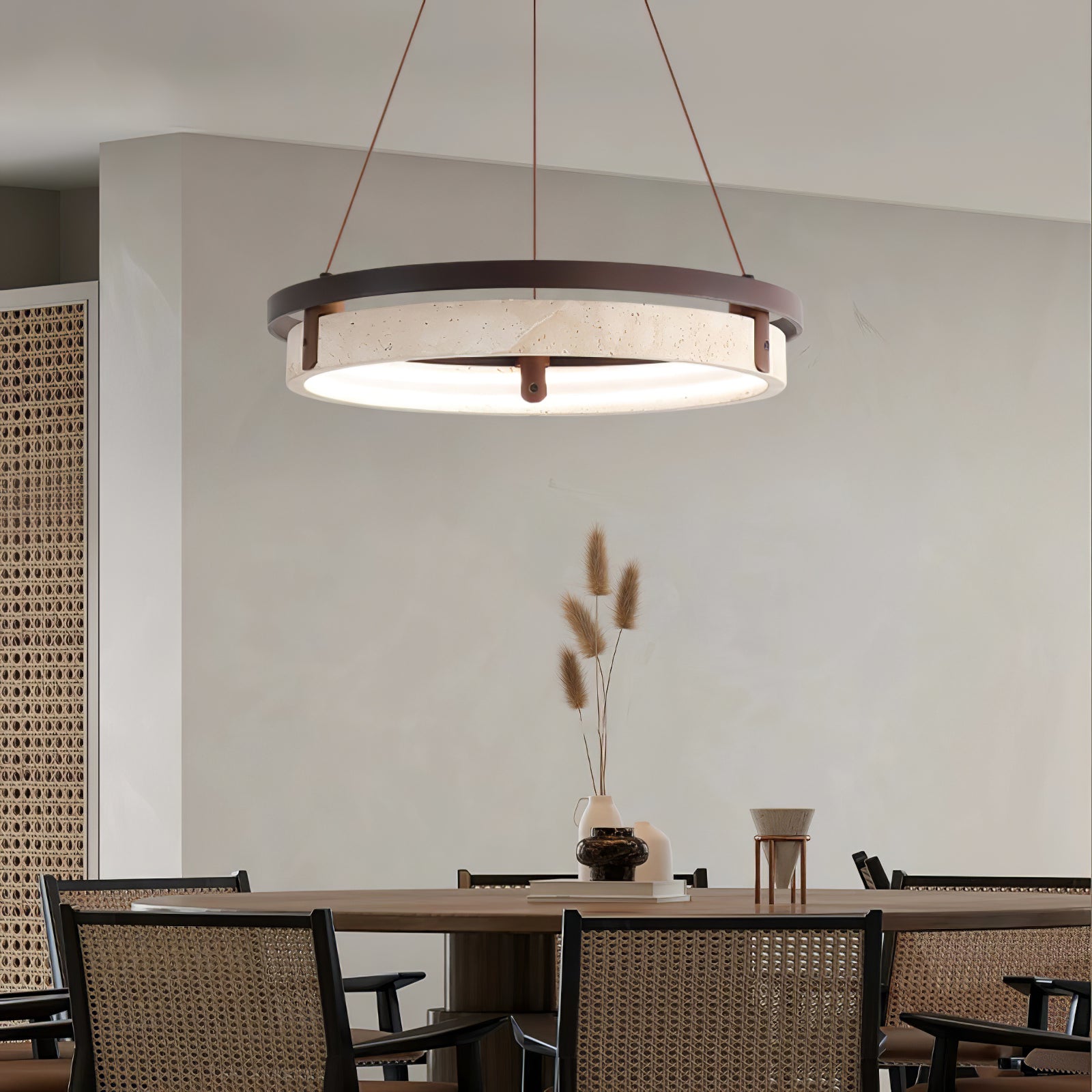Aurix Travertine Pendant Light-Neutral Decor